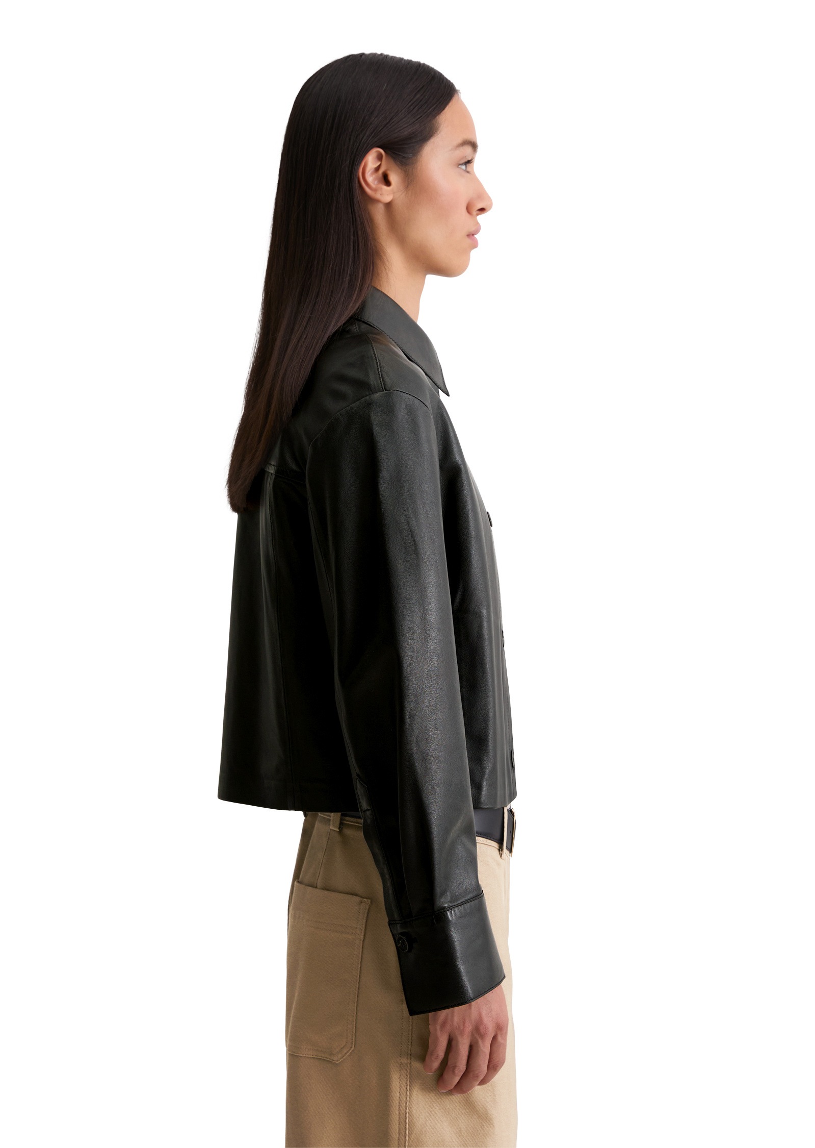 Marc OPolo Langarmbluse "aus softem Lammleder" günstig online kaufen