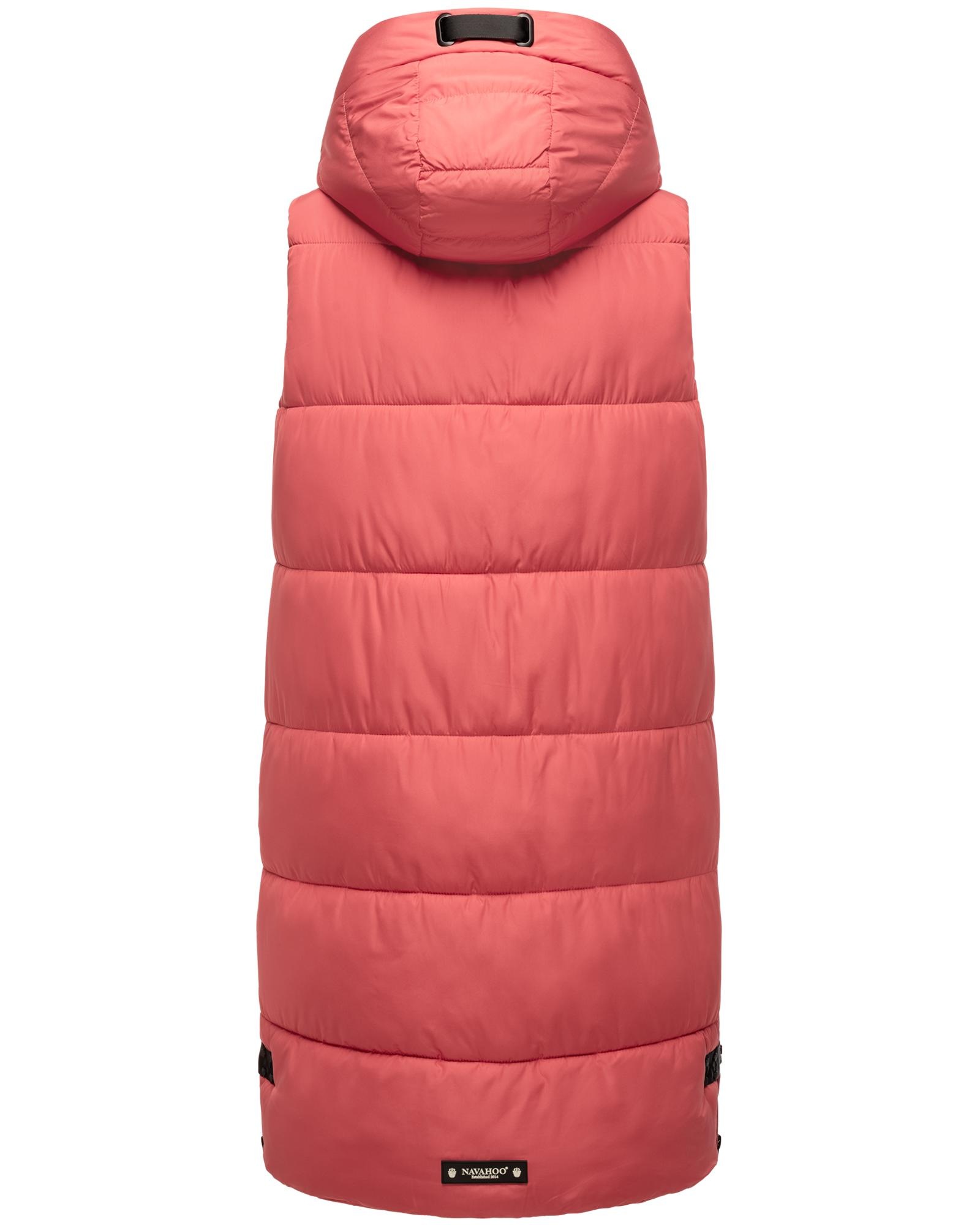 Thumbnail - Navahoo Steppweste "Schnuffelchen" 1 Stk. warme Damen Outdoor-Weste lang mit Kapuze