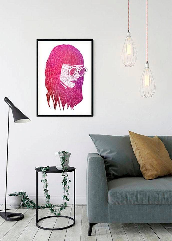 Komar Bild »Grid Pink«, Porträts, (1 St.), Wandbild zur Dekoration - ohne Rahmen