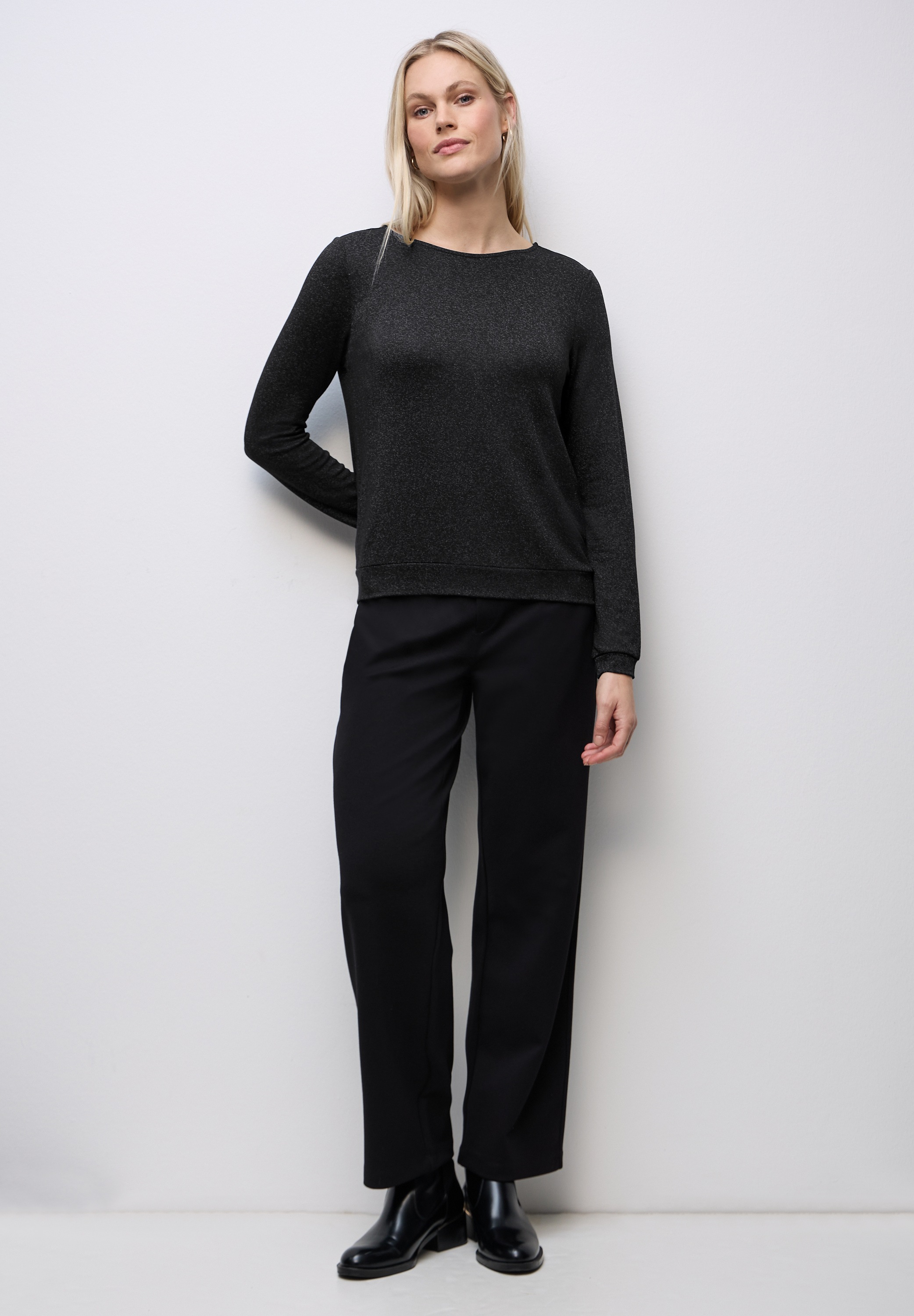 STREET ONE Langarmshirt aus softem Materialmix