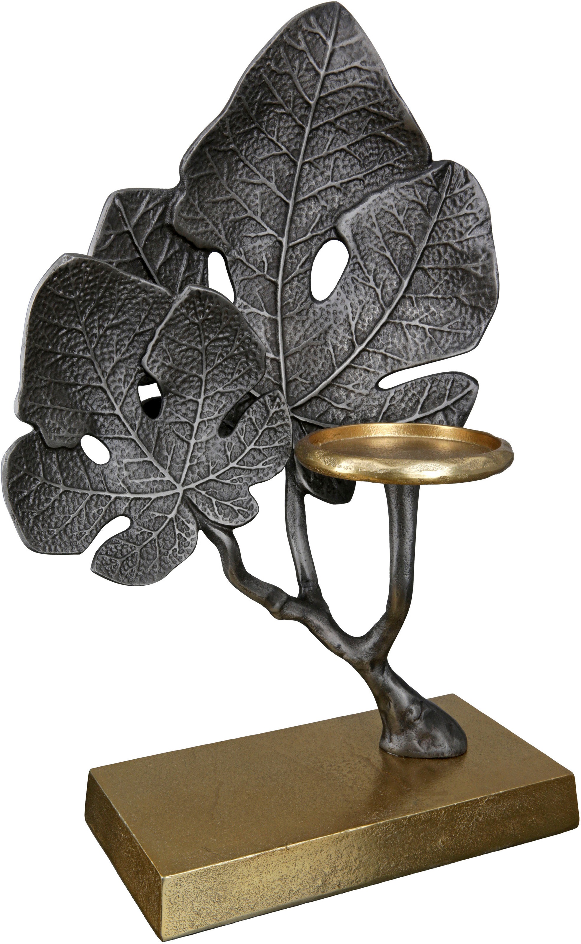 GILDE Kerzenleuchter "Leaf", (1 St.), Kerzenhalter aus Aluminium, 1-flammig günstig online kaufen