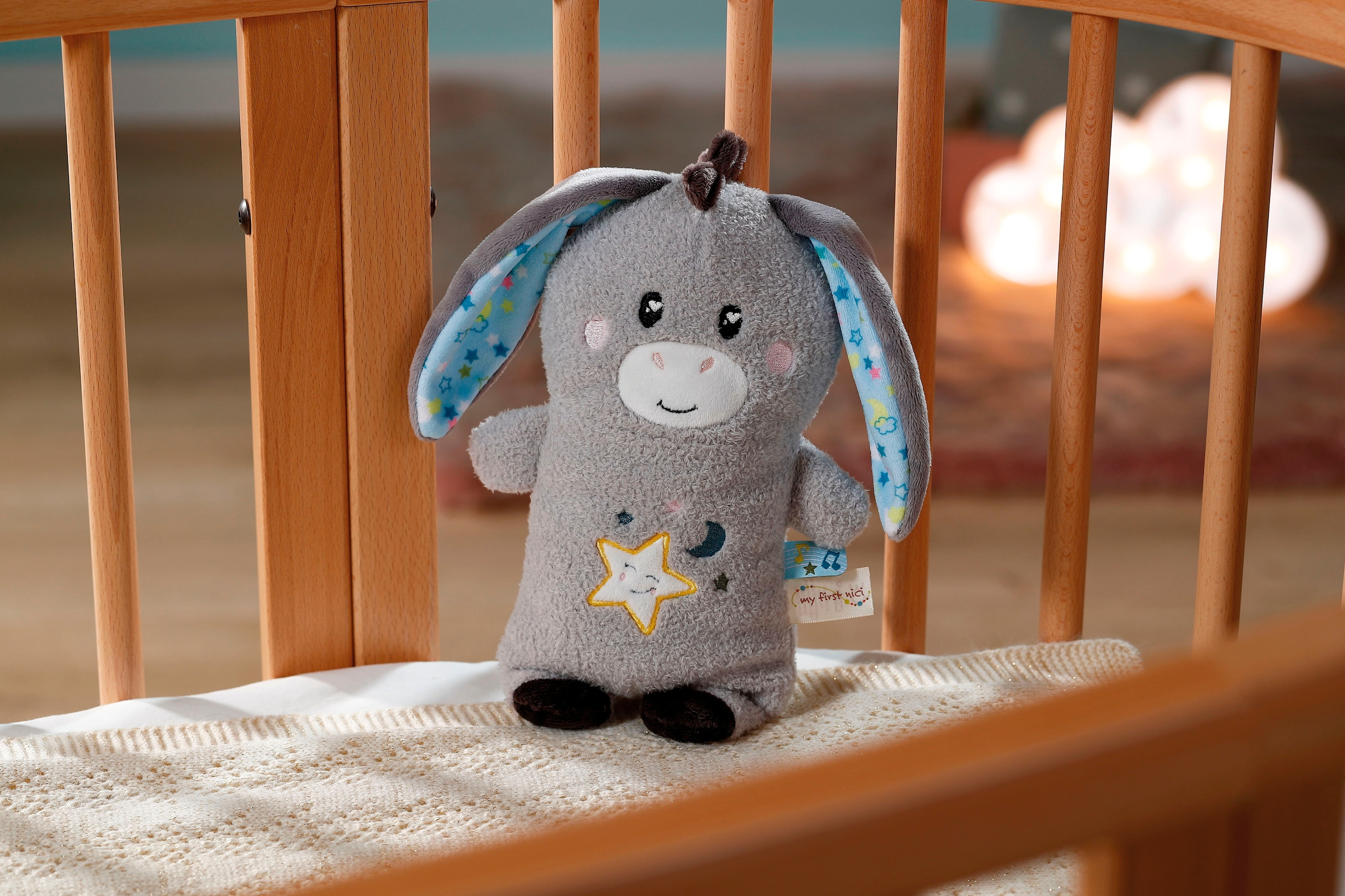 Nici Kuscheltier »My First NICI, Esel Littledoo 25 cm«, Baby Einschlafhilfe; mit Licht und Sound