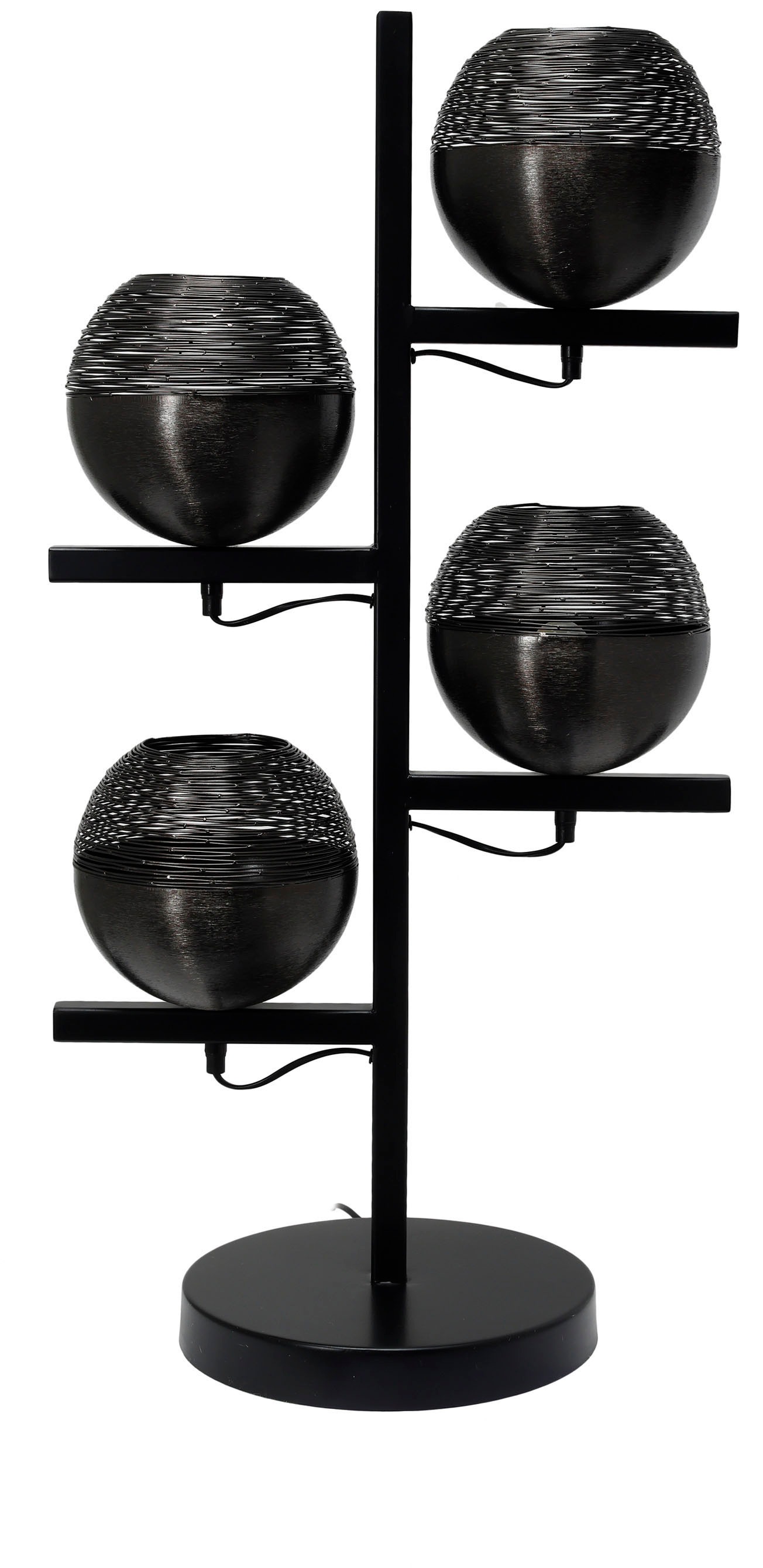 KAYOOM Stehlampe "Stehlampe Eclipse 125", 4, H: 92cm, 1 Stk., schwarz, Wohnzimmer, Leuchten, Handarbeit, mit vier runden Leuchtkörpern, aus Eisen