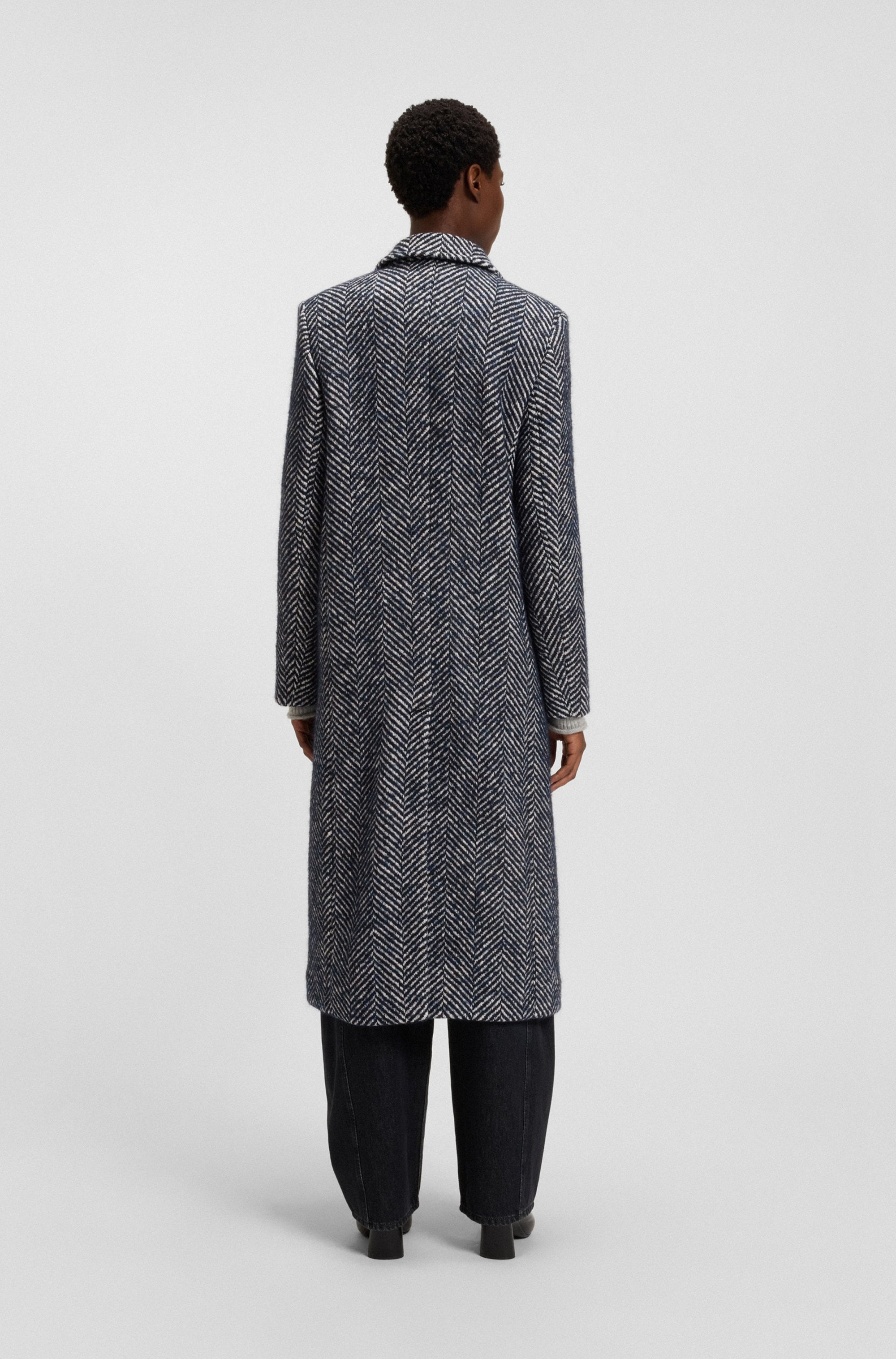 BOSS ORANGE Langmantel »Covalli Premium Damenmode«, mit zweireihiger Knopfleiste, Regular Fit