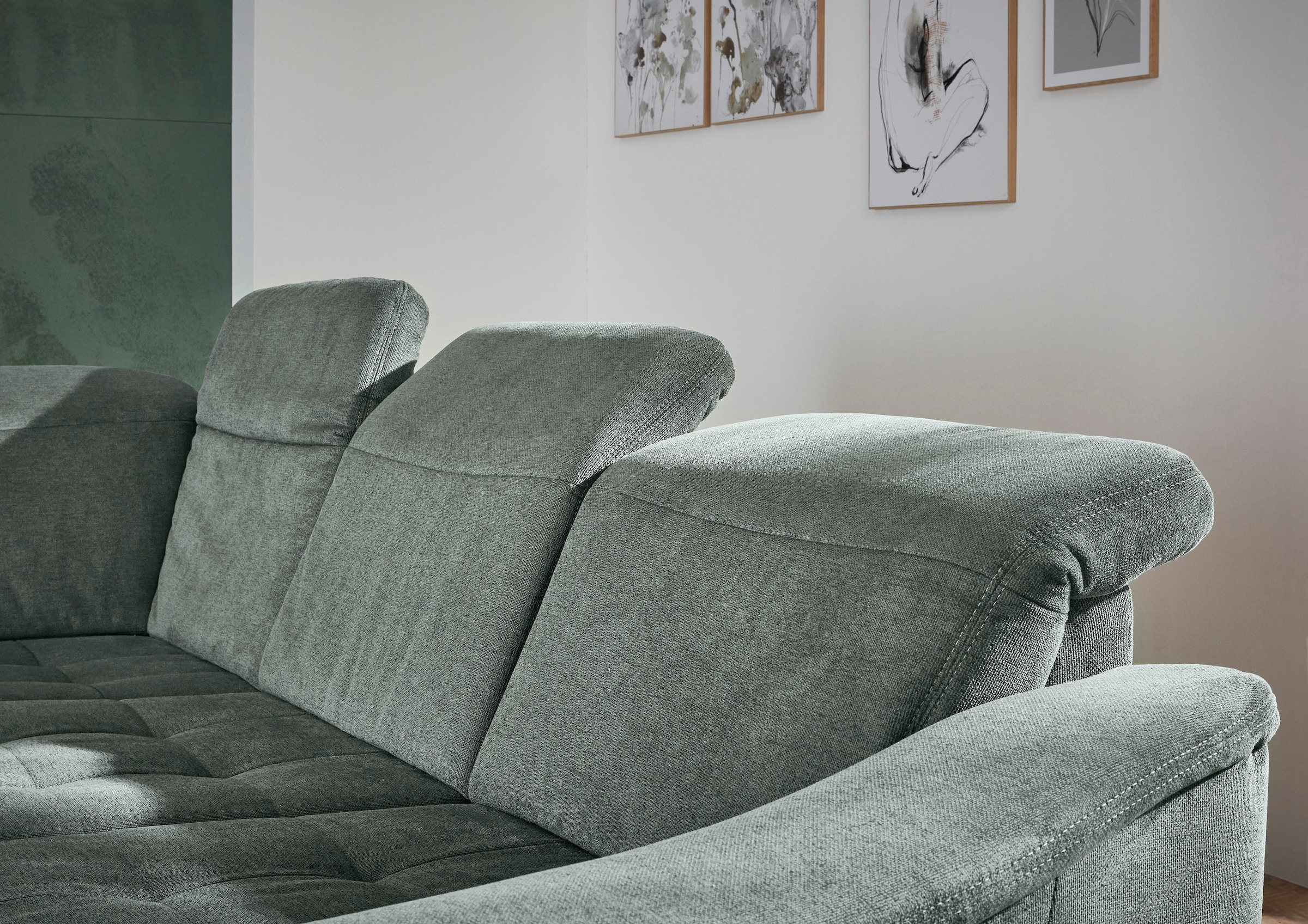 Die PlanBar Ecksofa »PP-LA23145« inkl. Kopfpolsterverstellung, Federkernpolsterung