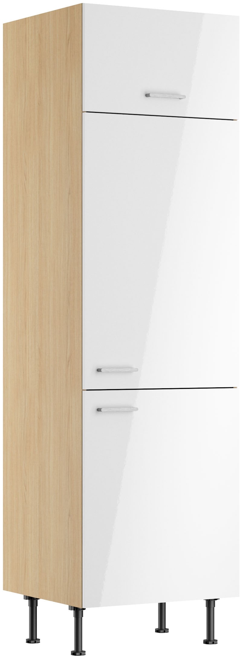 KOCHSTATION "KS-Lucy" Breite 60 cm, m. 2 Türen, 1 Klappe, Soft-Close, höhenverstellbare Füße