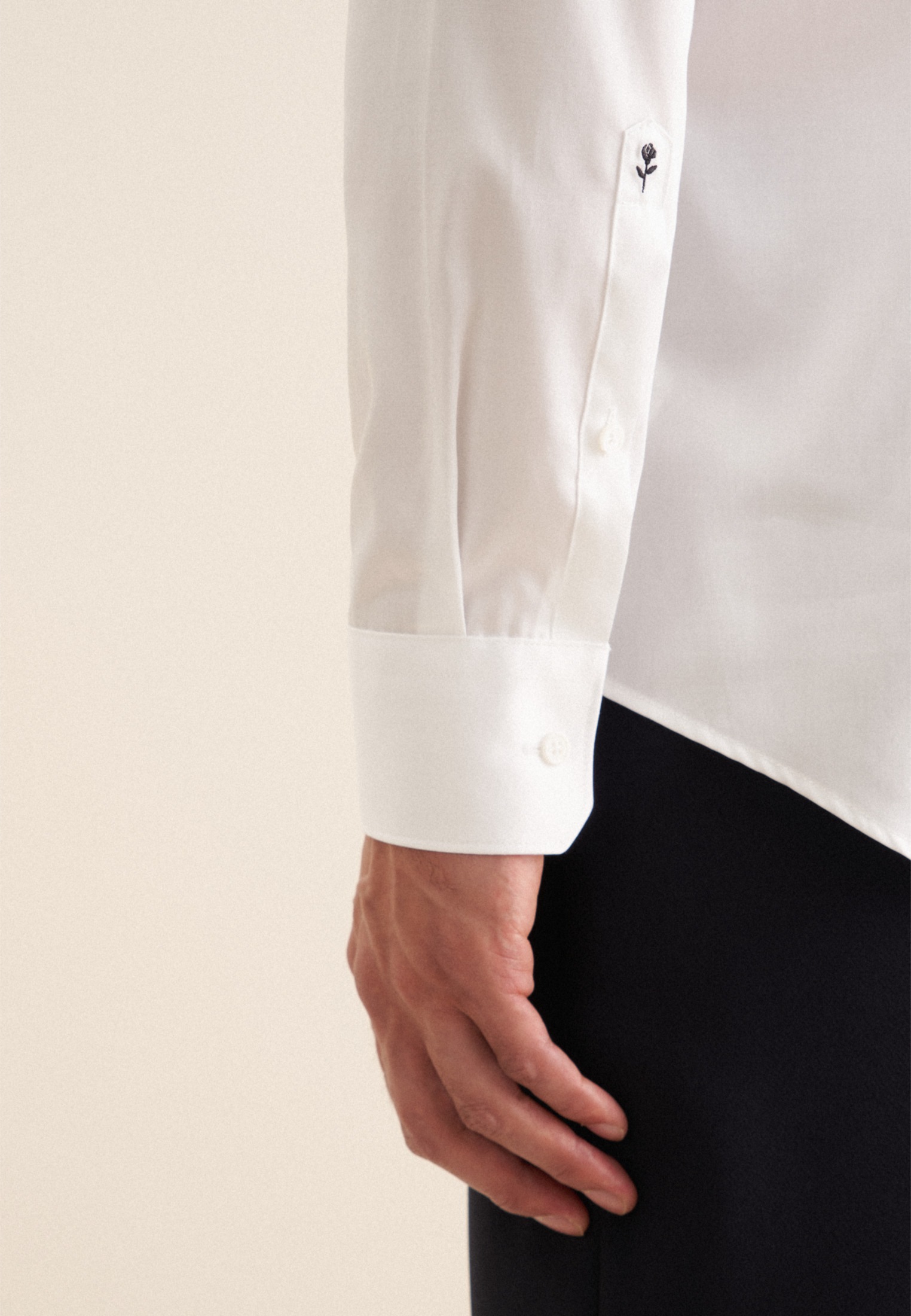 Businesshemd SEIDENSTICKER "Schwarze Rose", Herren, Gr. XXL (45), normale Ärmellängen, weiß, 100% Baumwolle, unifarben, slim fit, 2-Knopf-Manschette, Hemden, Slim 1/1 Kentkragen Uni 3