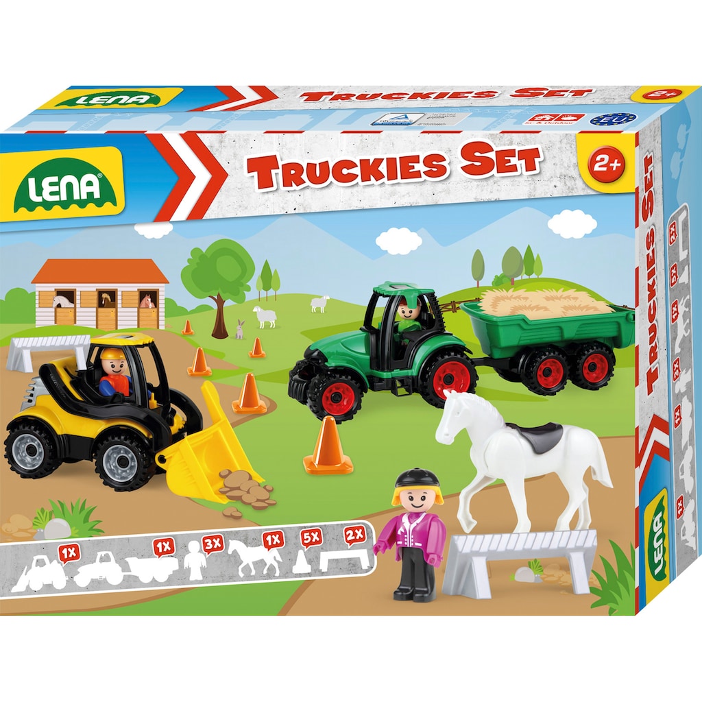 Lena® Spielzeug-Traktor »Truckies Set Bauernhof«, inkluisve Schaufellader und Spielfigur; Made in Europe