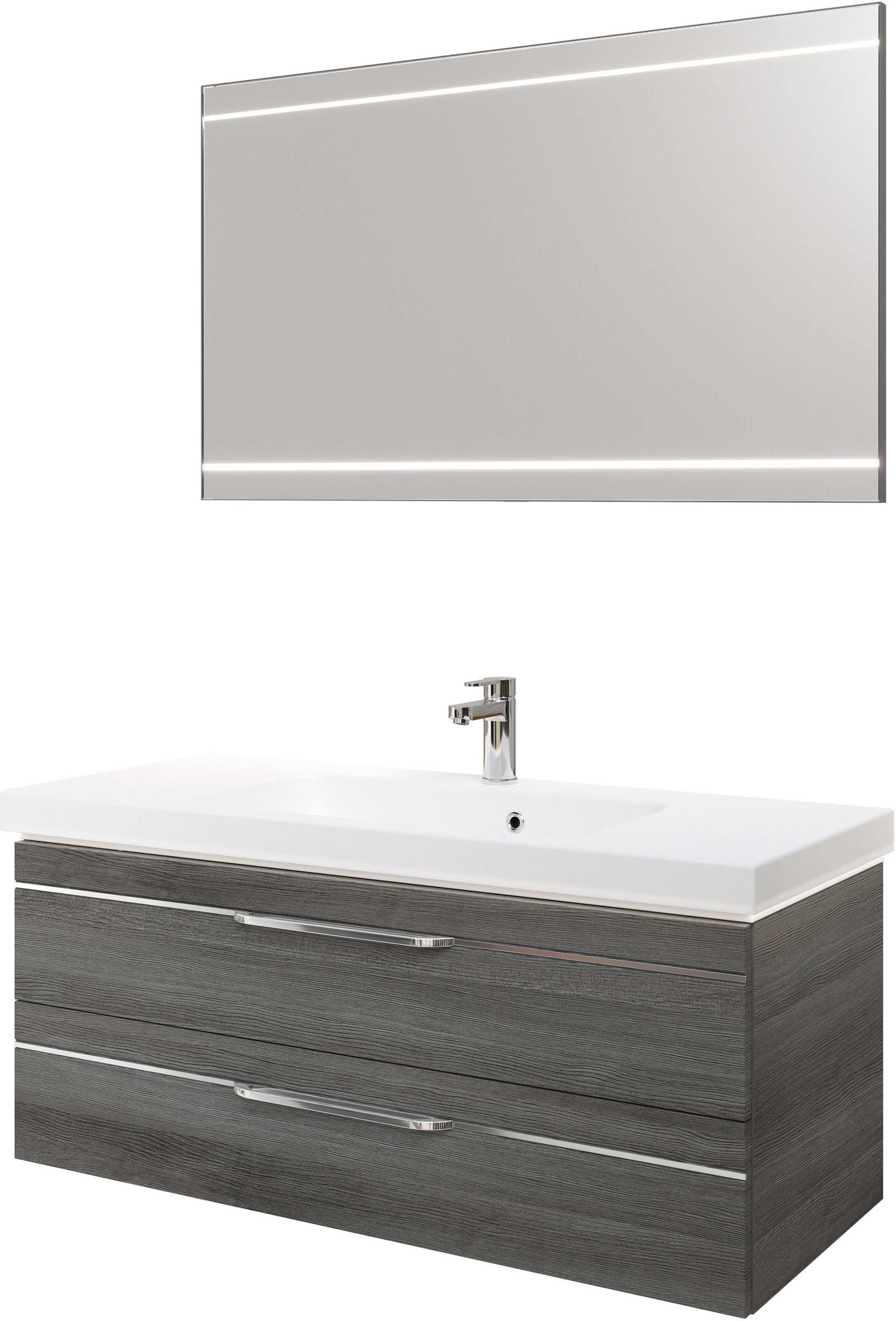 Saphir Badmöbel-Set "Balto 2-teilig Mineralmarmor-Waschtisch mit LED-Spiege günstig online kaufen