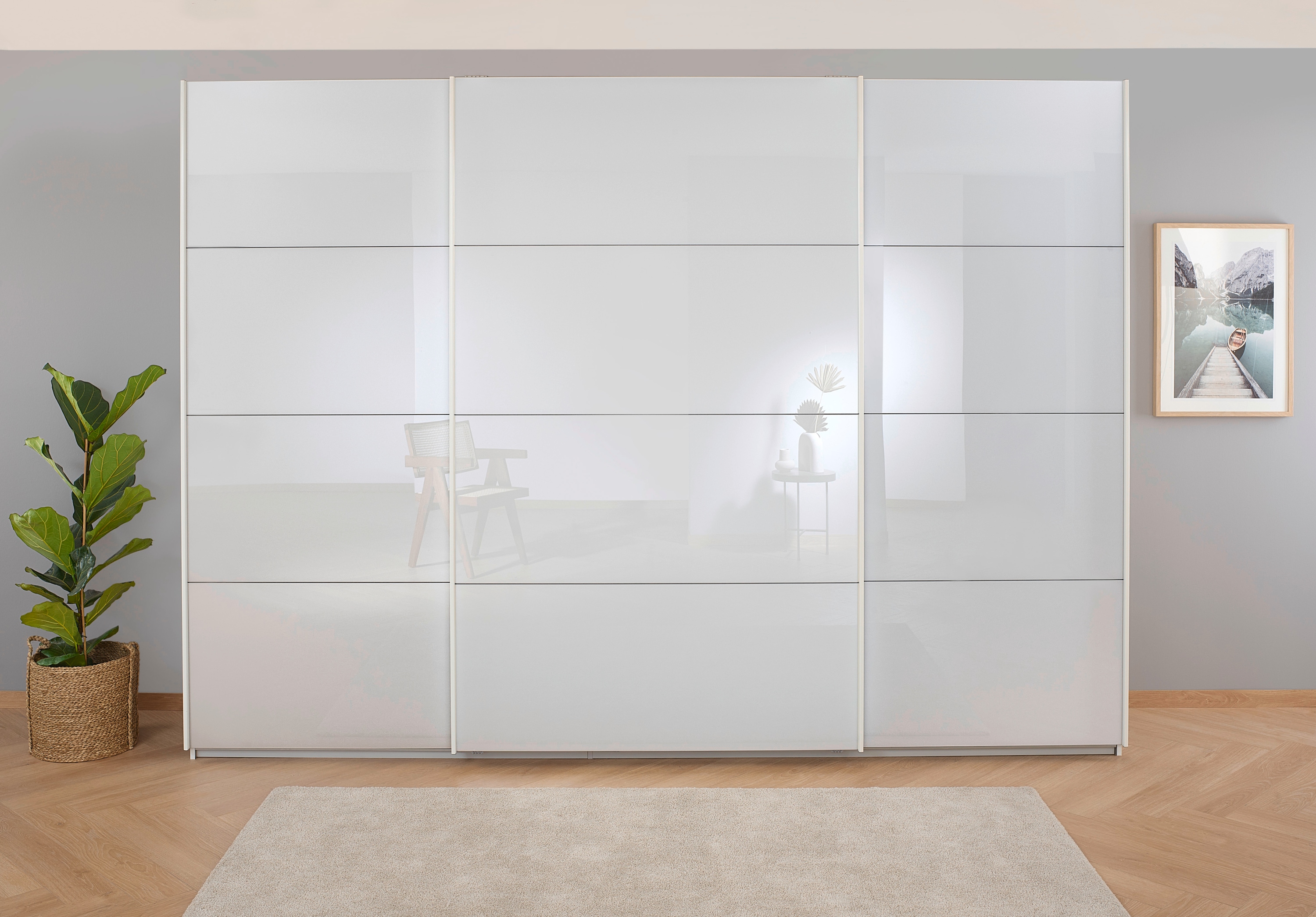 OTTO home Kleiderschrank "Mehrzweckschrank Aktenschrank Möbel Mietswohnung Schlafzimmer KOLUNA" 3 Ausstattungen BASIC/CLASSIC/PREMIUM (inkl. SOFT-CLOSE-FUNKTION), Breiten 203/271/315/360 cm Höhen 210/229 Glas-Front MADE IN GERMANY