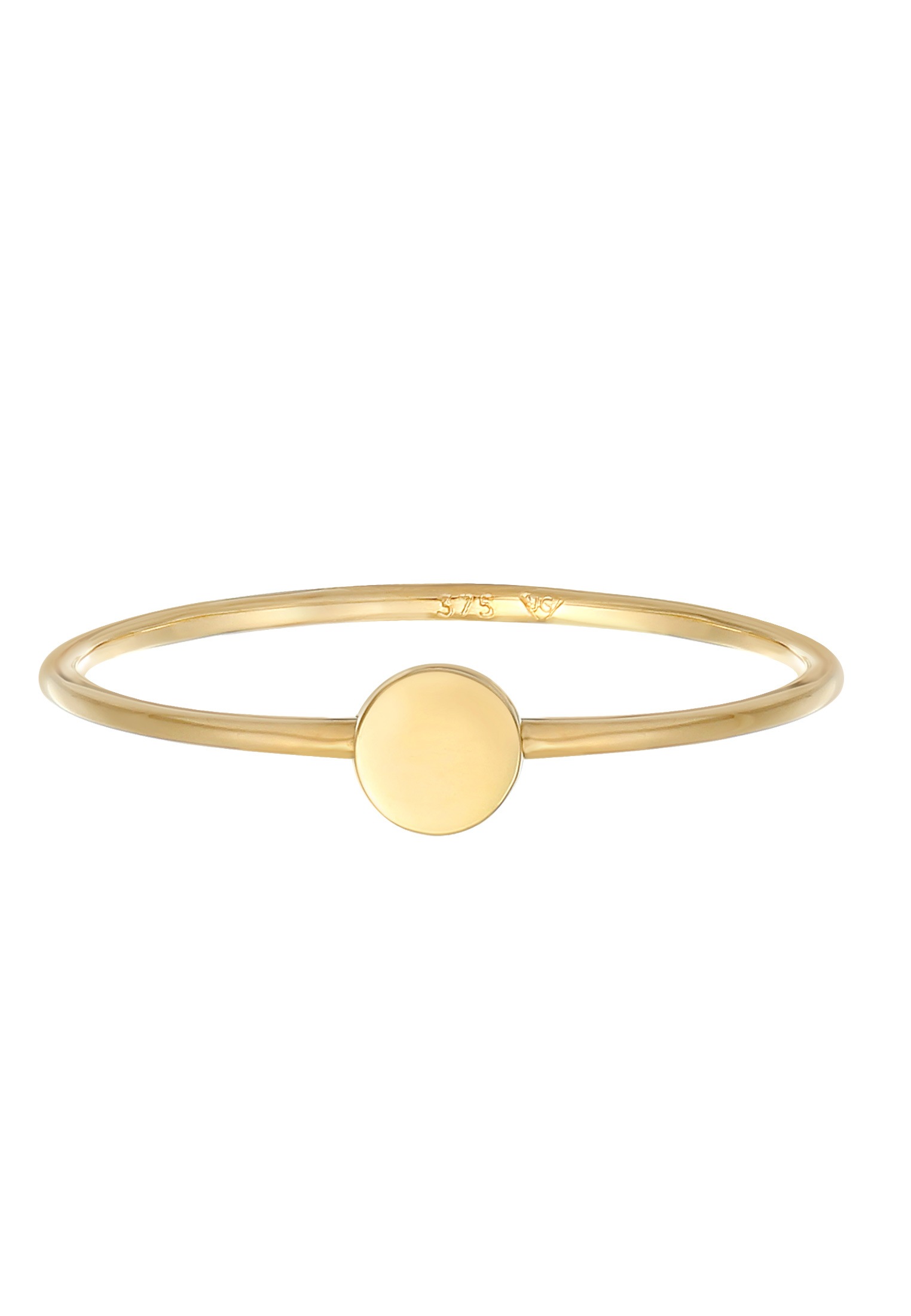 Elli Premium Fingerring »Plättchen Runde Form Statement 375 Gelbgold«