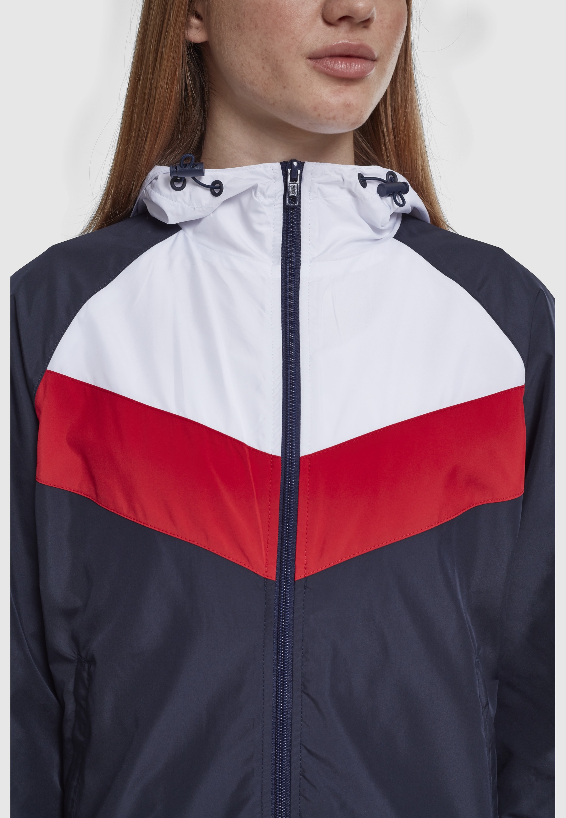 URBAN CLASSICS Anorak »Urban Classics Damen Ladies 3-Tone Windbreaker« 1 Stk. tlg. mit Kapuze