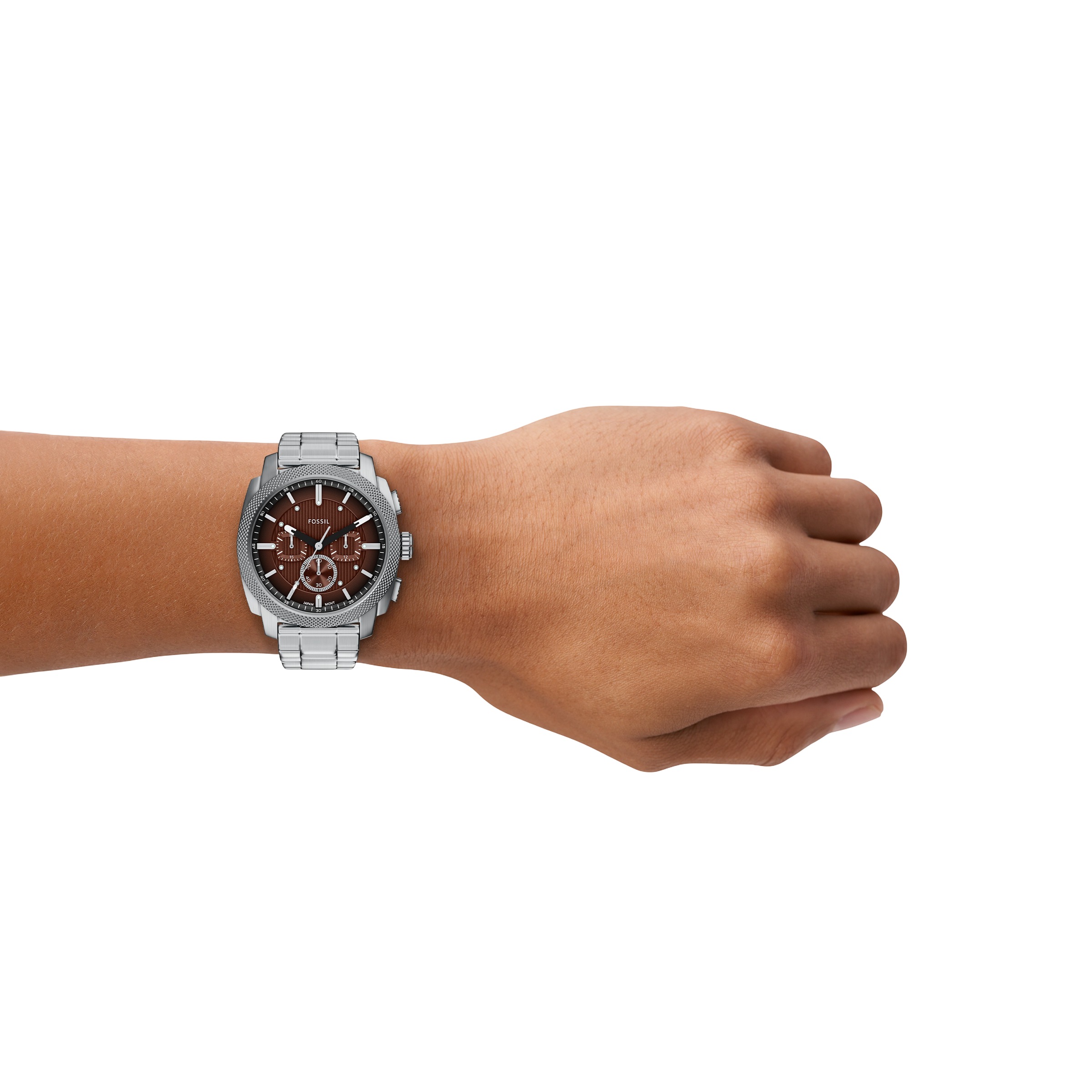 Fossil FS6144 Machine Chronograph Watch Silver Brown 4