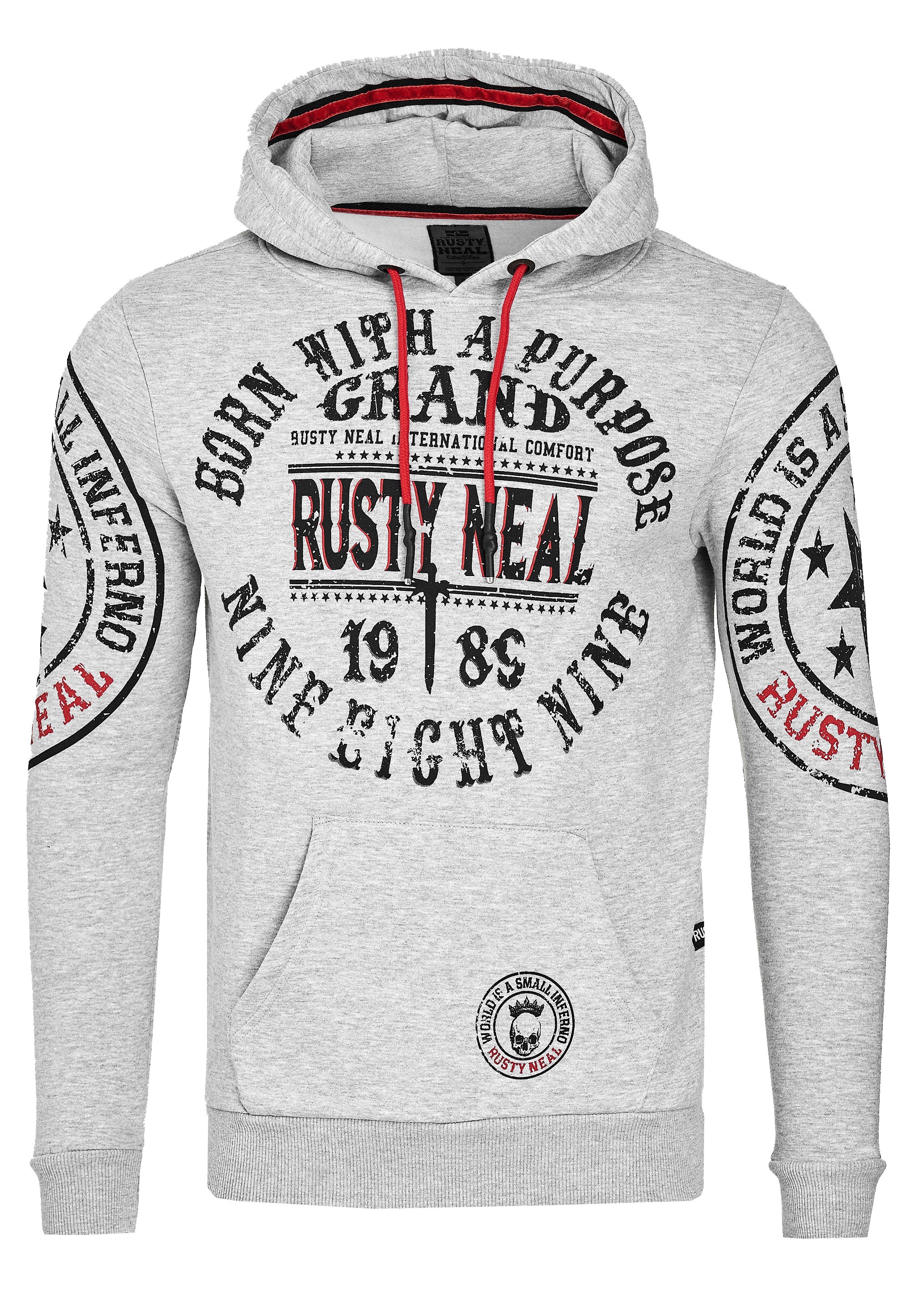 Rusty Neal Kapuzensweatshirt, mit coolen Markenprints
