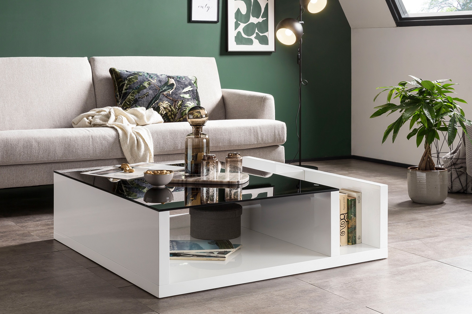 Thumbnail - SalesFever Couchtisch "Eleganter Wohnzimmertisch" Praktisch mit integriertem Seiten-Magazinfach