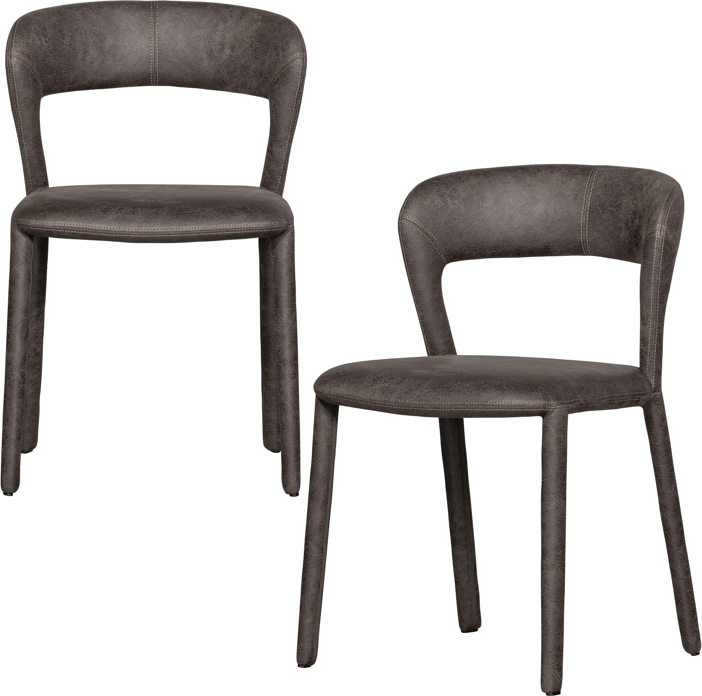 WOOOD Esszimmerstuhl »Noble mit Bezug und vollgepolstertem Gestell B 51 x T 56 x H 76 cm« (Set) 2 Stk.(Set, 2 St)Kunstleder, Tragkraft 120 kg Sehr hohe Verschleißfestigkeit