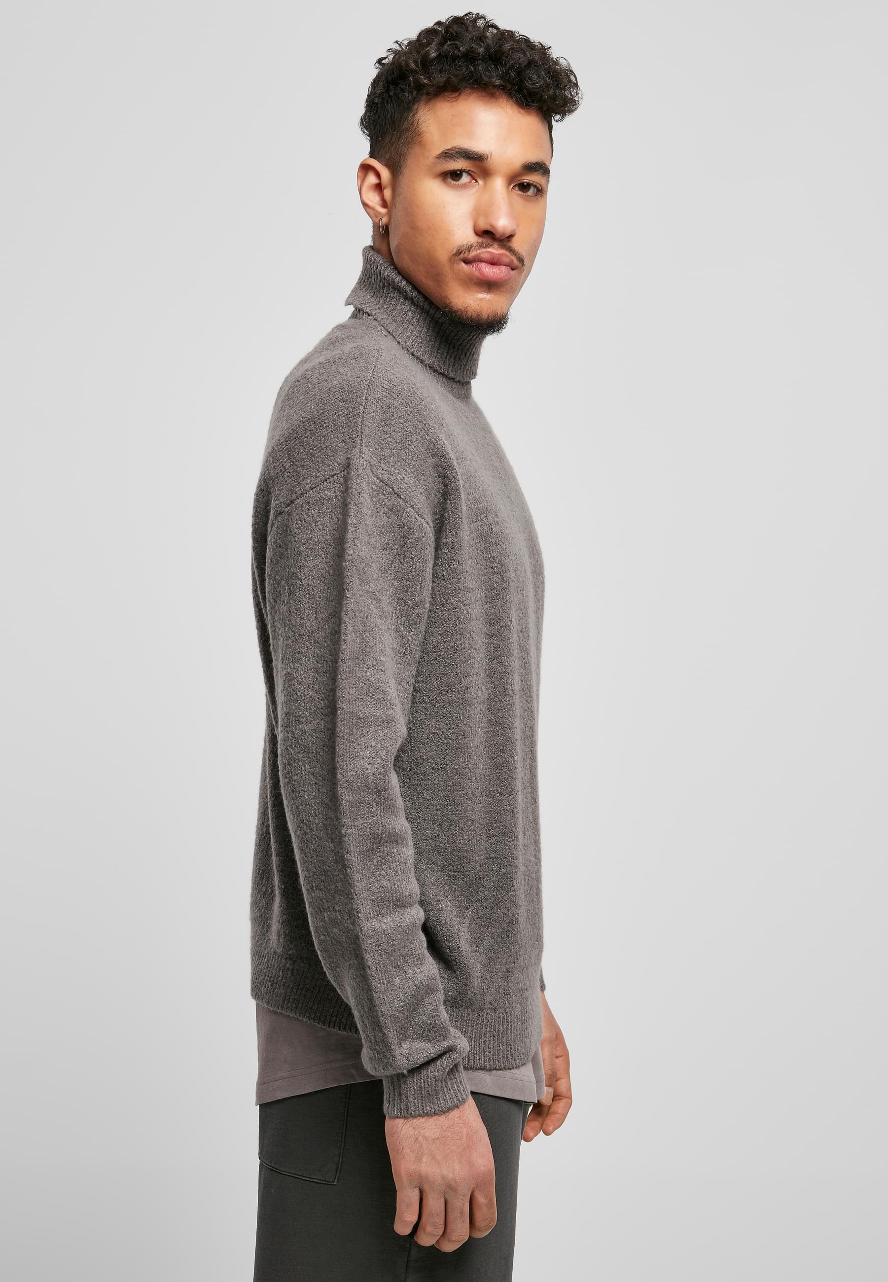 URBAN CLASSICS Rundhalspullover »Urban Classics Herren Oversized Roll Neck Sweater«, (1 tlg.)