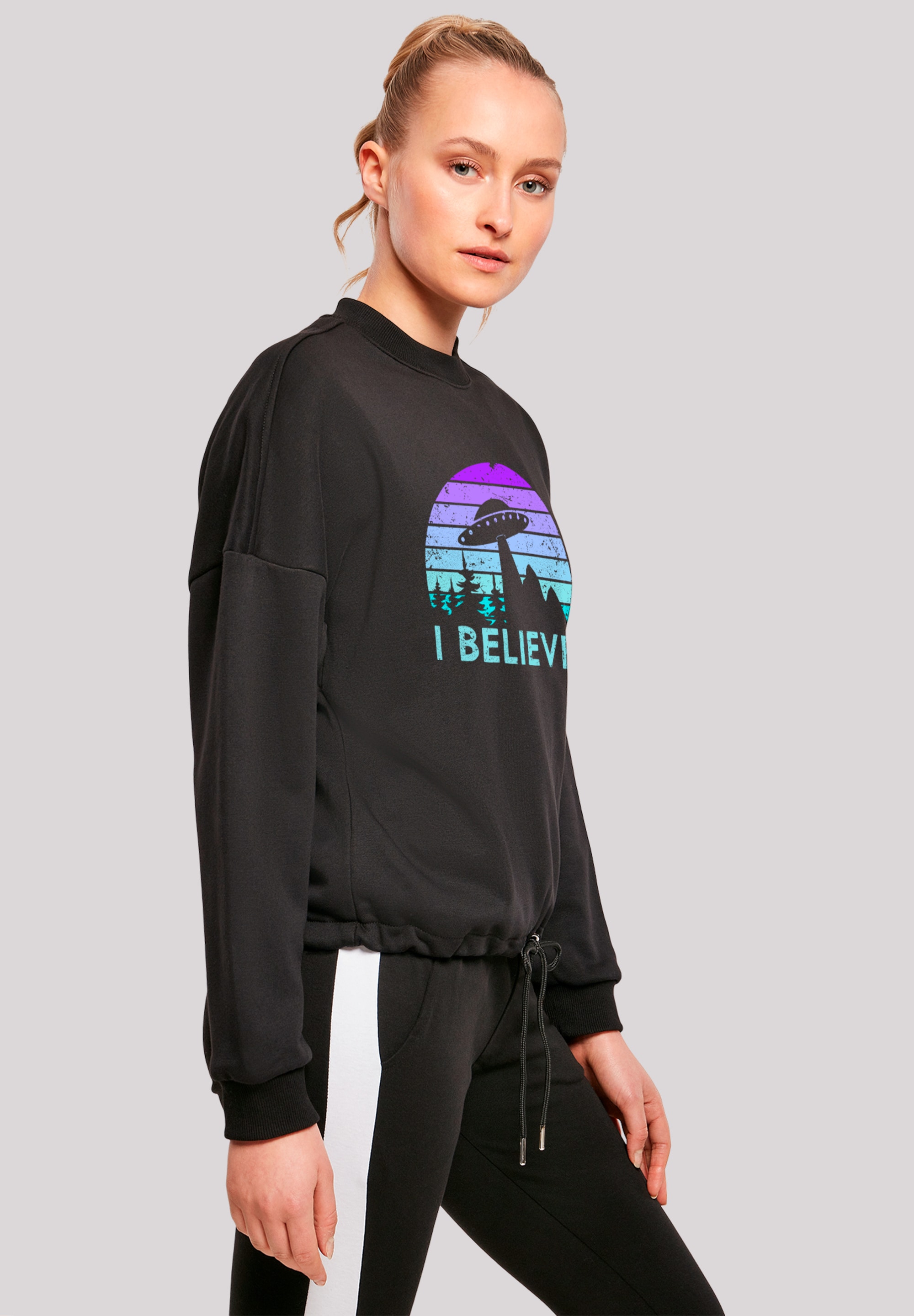 F4NT4STIC Sweatshirt »I BELIEVE UFO Alien Raumschiff Retro«, Premium Qualität