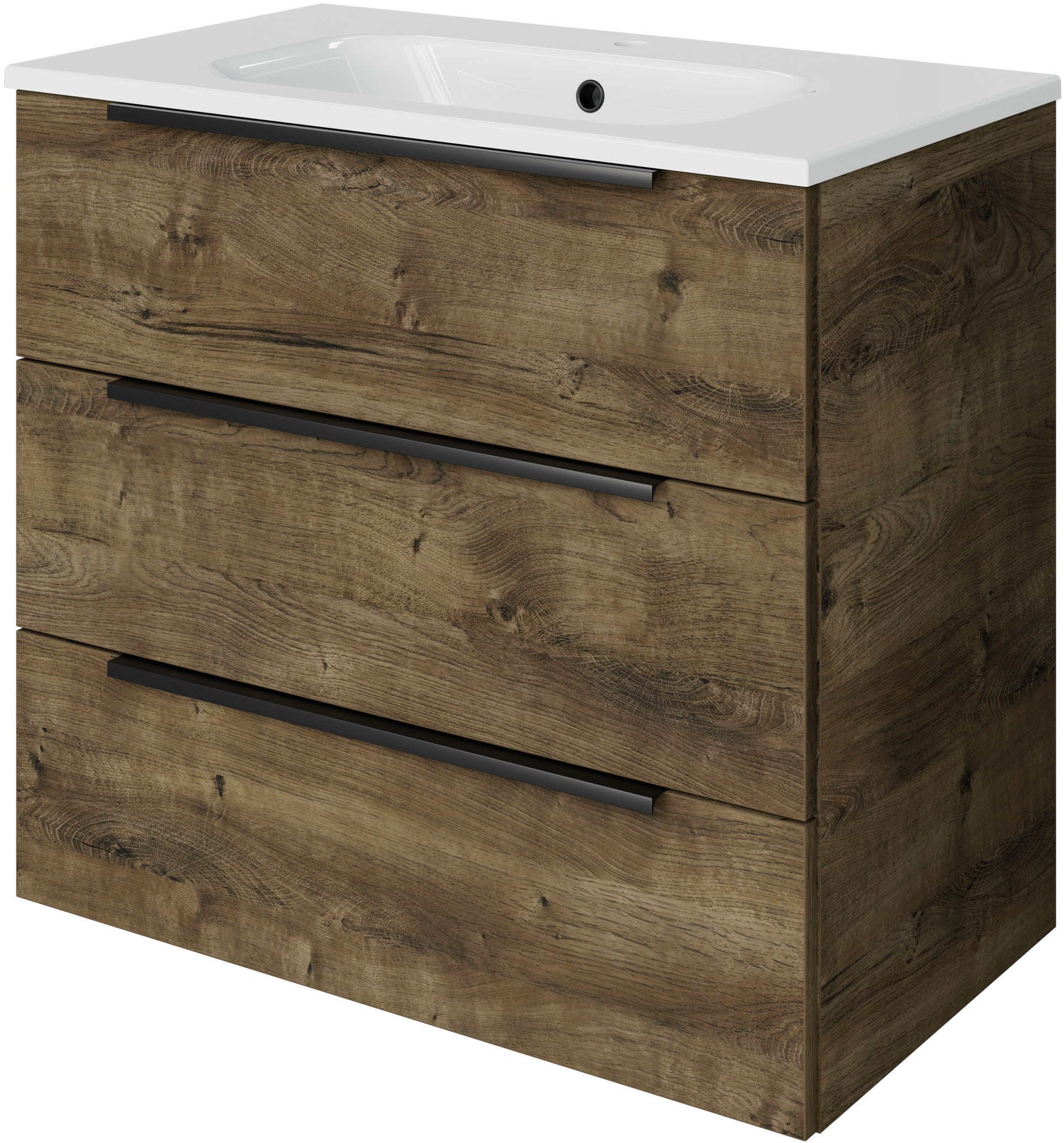 Saphir Badmöbel-Set "Mineralmarmor-Waschtisch mit Waschtischunterschrank" 2 Stk. tlg.