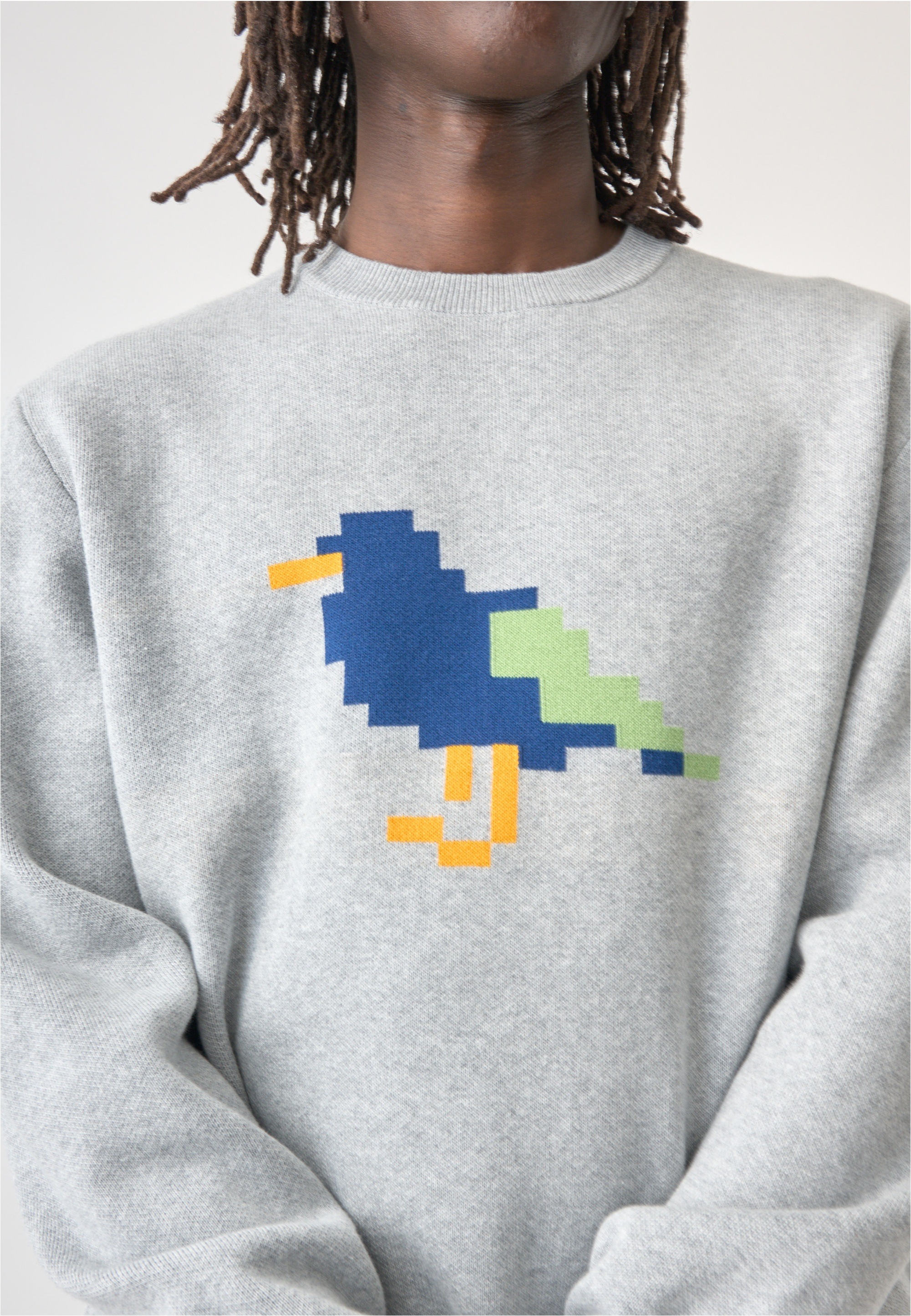 Cleptomanicx Strickpullover mit großem Frontprint