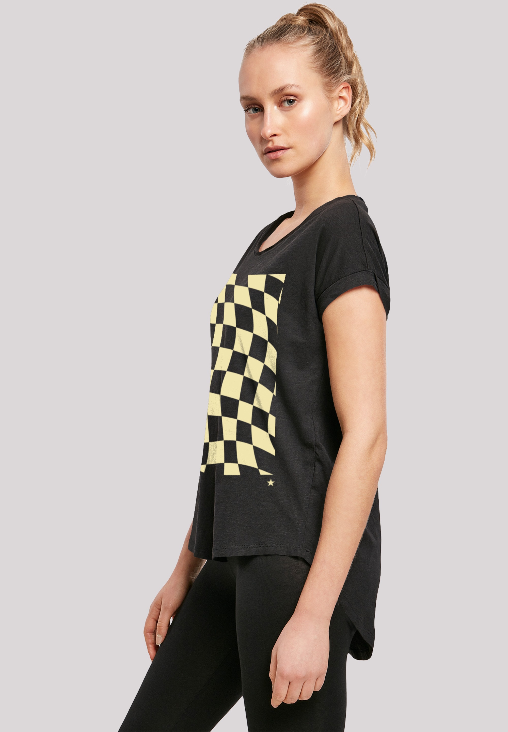 F4NT4STIC T-Shirt »Wavy Schach Muster«, Print