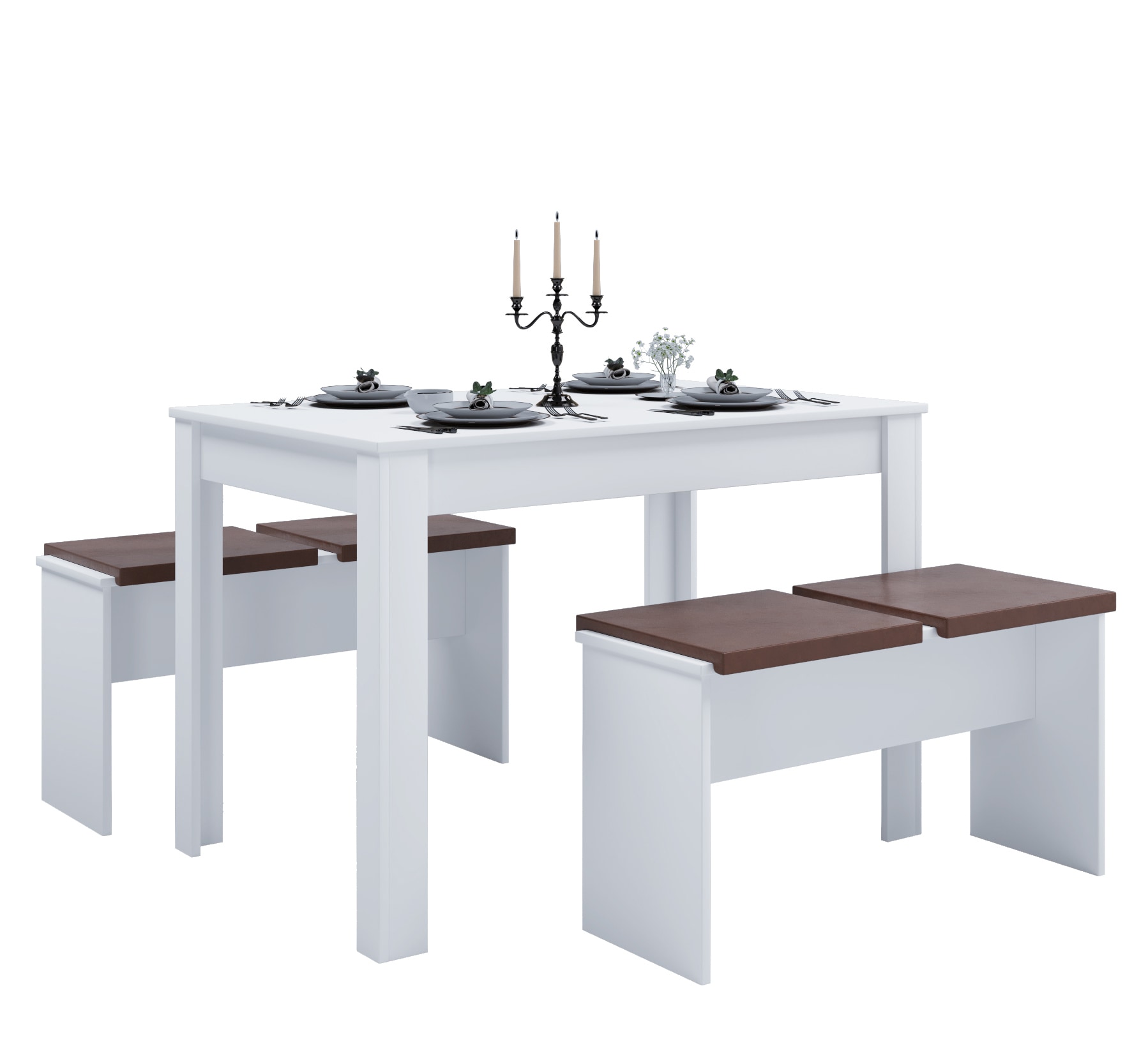 VCM Essgruppe »Holz Essgruppe Tischgruppe Tisch Bänke Esal XL«