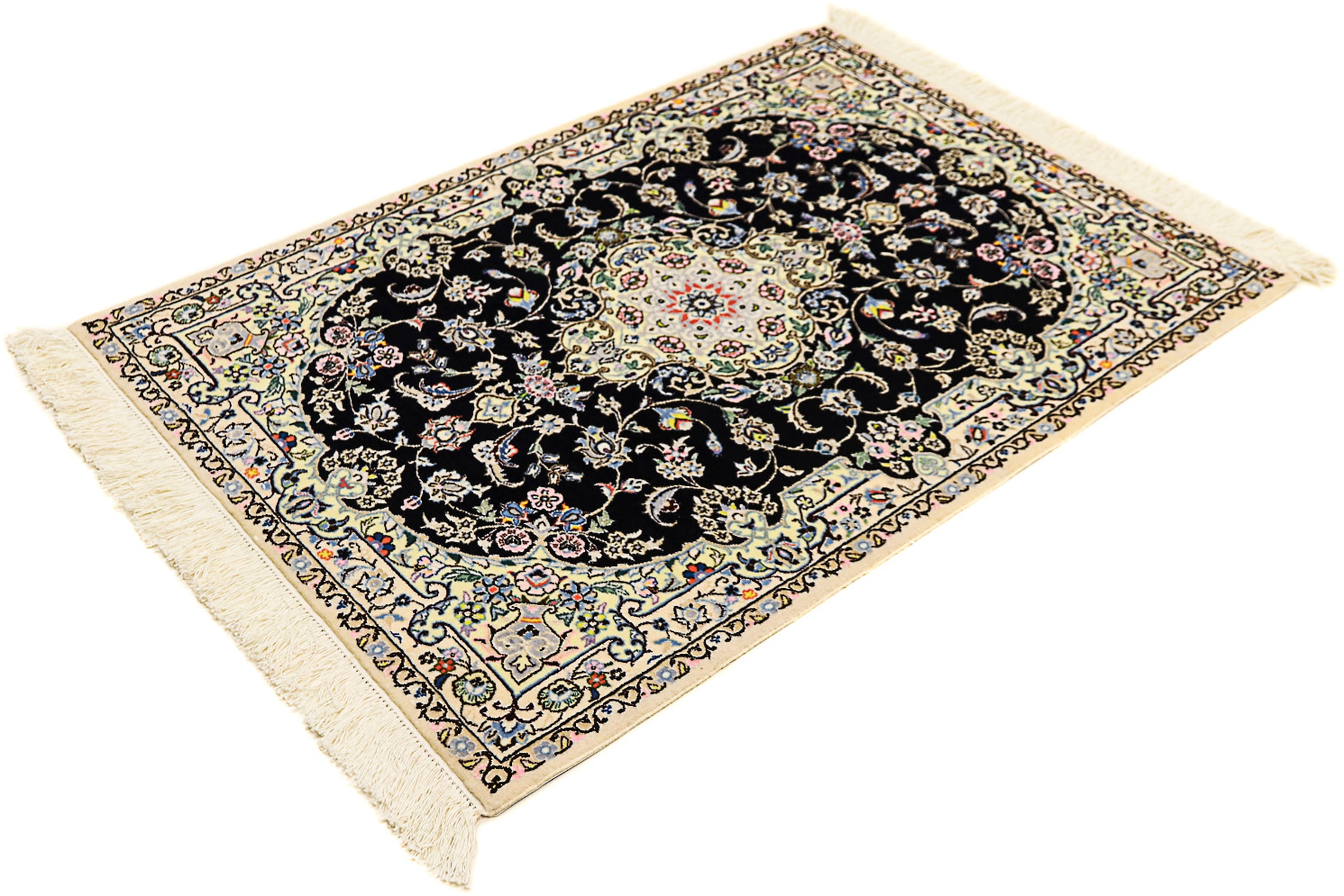 morgenland Orientteppich "Perser - Nain - Premium - 117 x 80 cm - dunkelblau", rechteckig, 6 mm Höhe, Wohnzimmer, Handge