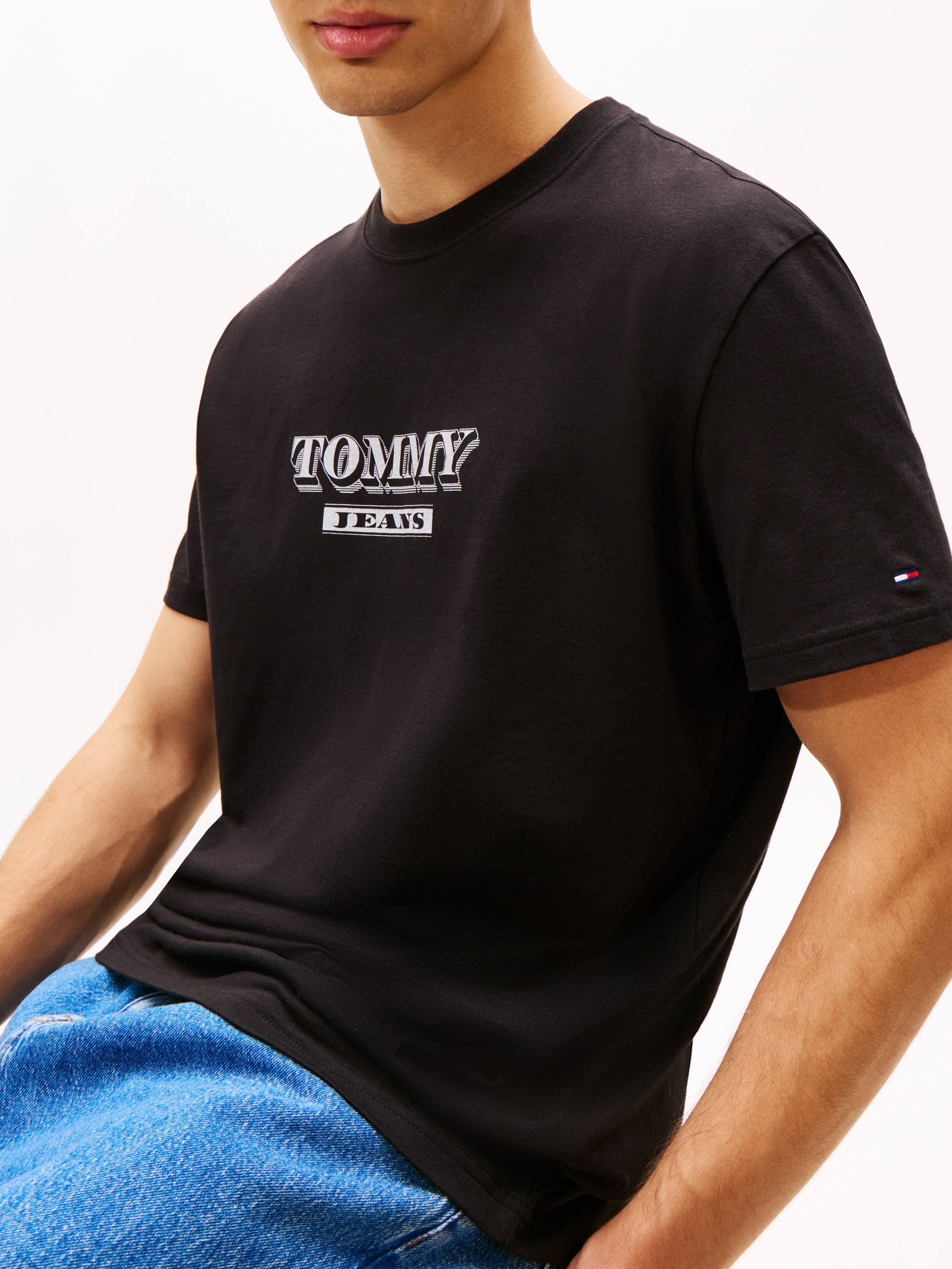 Tommy Jeans Rundhalsshirt "TJM BILLS FONT" regular fit, Rundhals, bedruckt günstig online kaufen