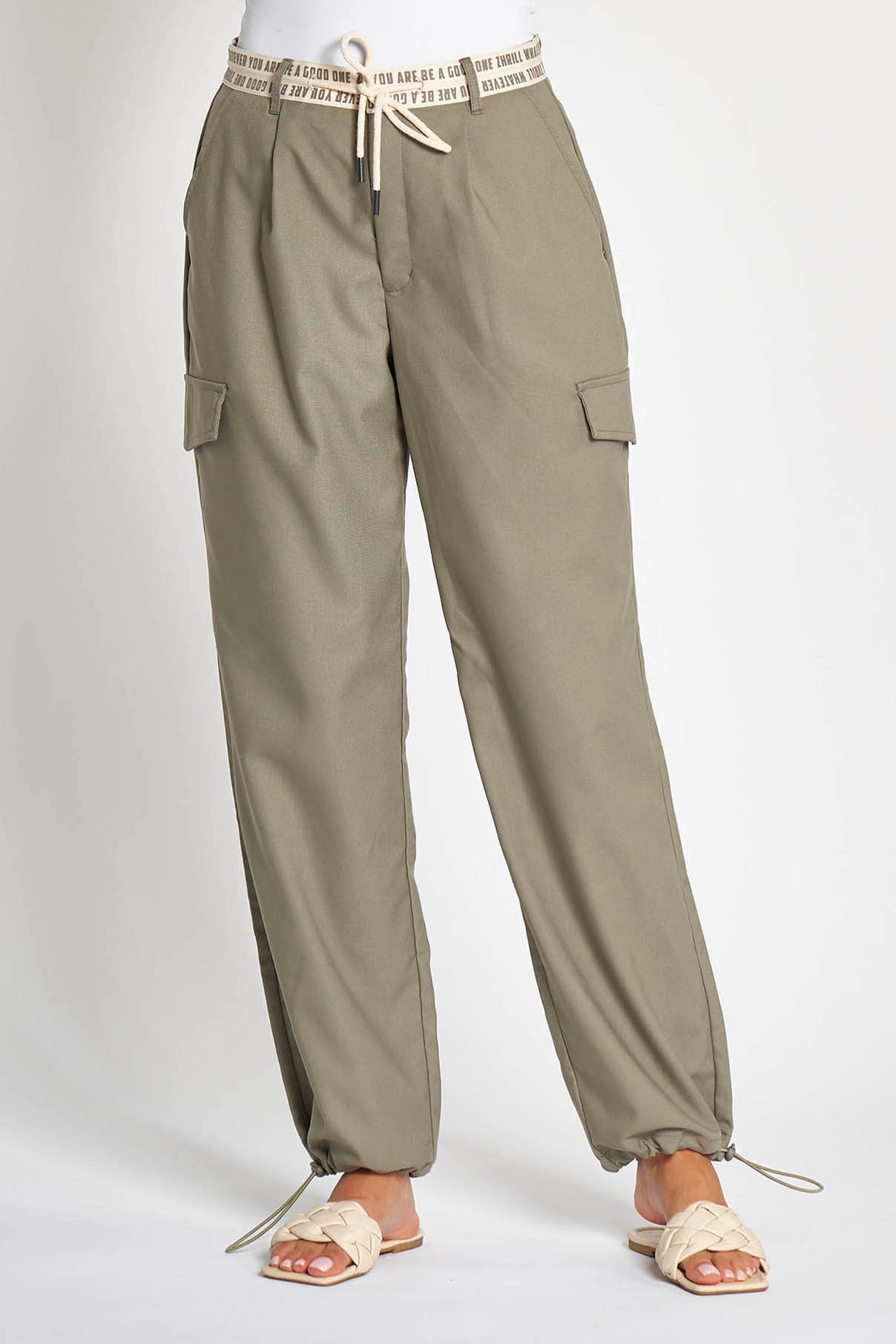 Zhrill Stoffhose "ZHULLA" Sommerhose mit Kordelzug + Schriftzug am Bund günstig online kaufen