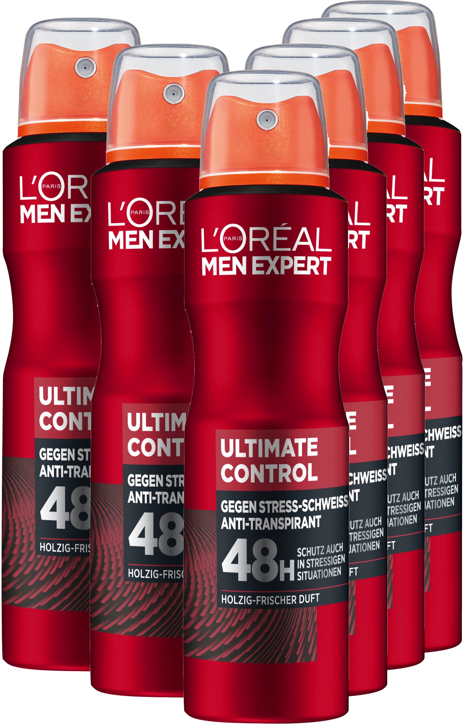 L'ORÉAL PARIS MEN EXPERT Deo-Spray »Deo Spray Ultimate Control 48h«, (Packung, 6 tlg.)