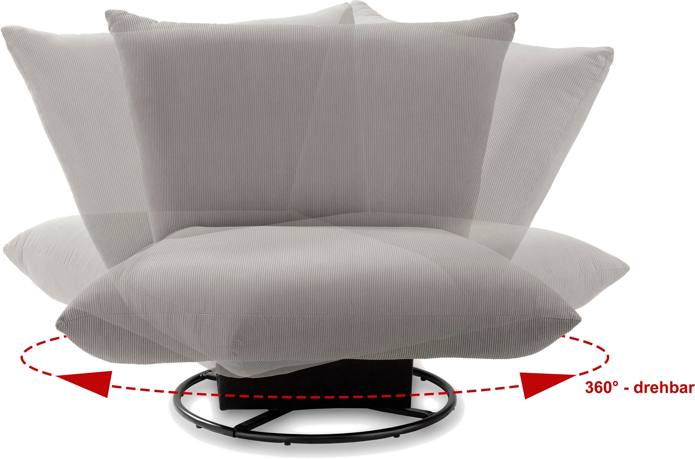 Thumbnail - INOSIGN Drehsessel "Cremona" 360 drehbar mit Metallfuß