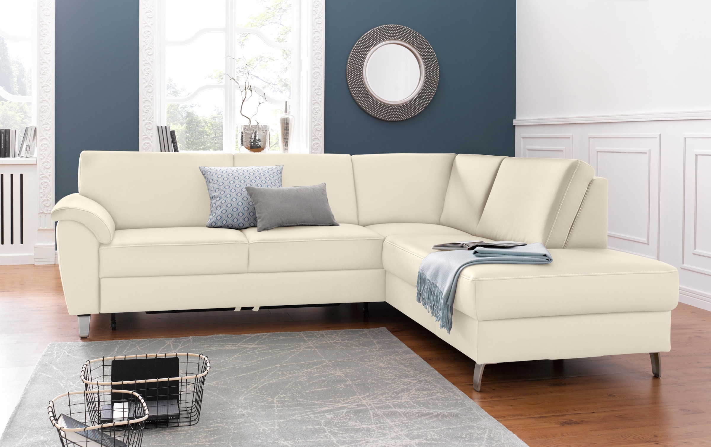 sit&more Ecksofa "Texel L-Form", mit Federkern, wahlweise mit Bettfunktion und Bettkasten