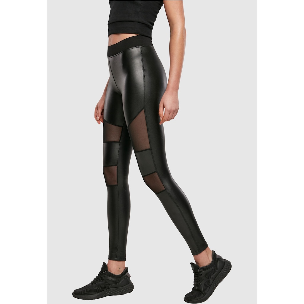 URBAN CLASSICS Leggings »Urban Classics Damen Ladies Tech Mesh Faux Leather Leggings«, (1 tlg.)