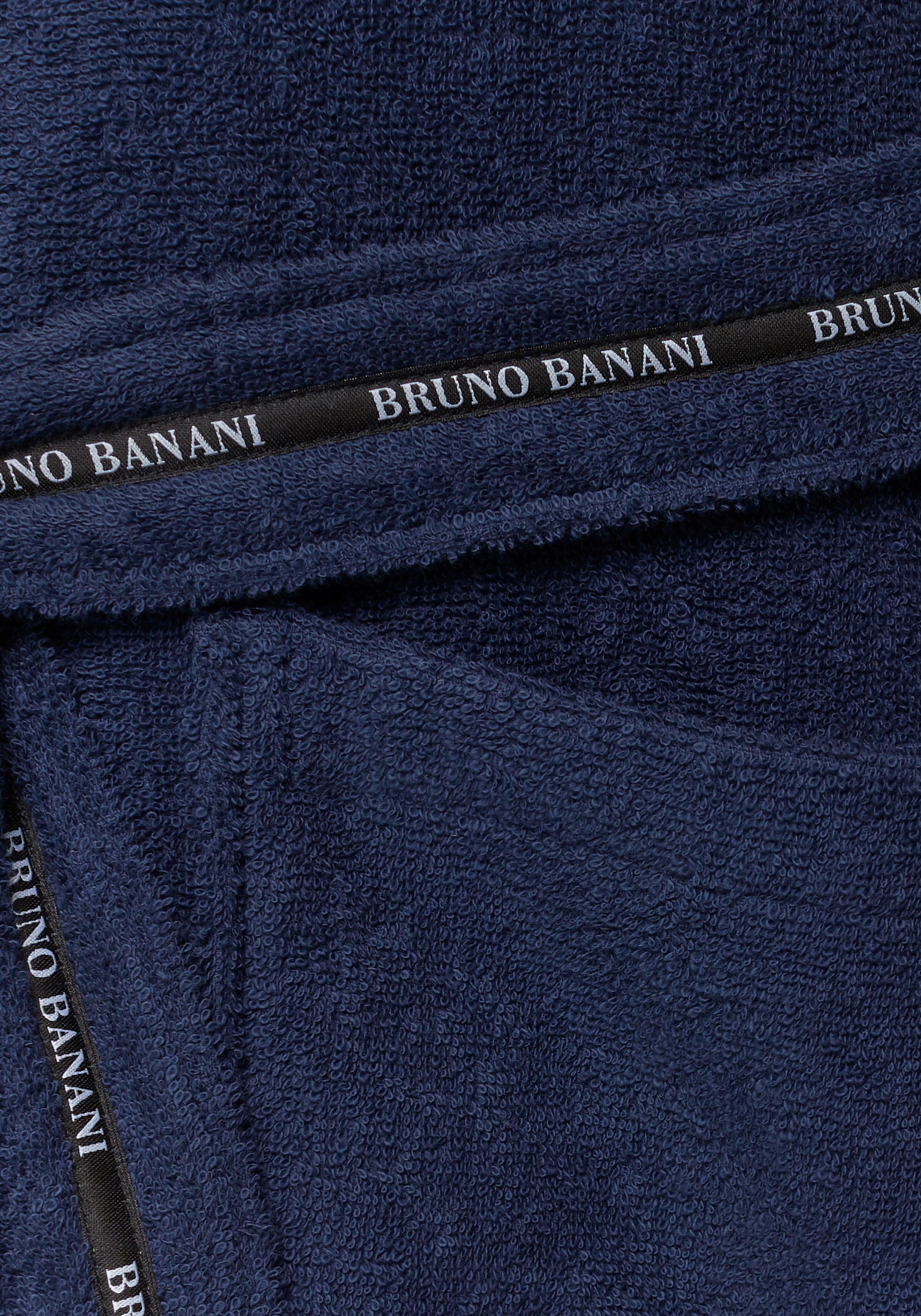 Bruno Banani Herrenbademantel »»Danny« Normalgröße & Übergröße«, (1 St.), mit Logostreifen, Herren Bademantel aus 100% Baumwolle, S-4XL