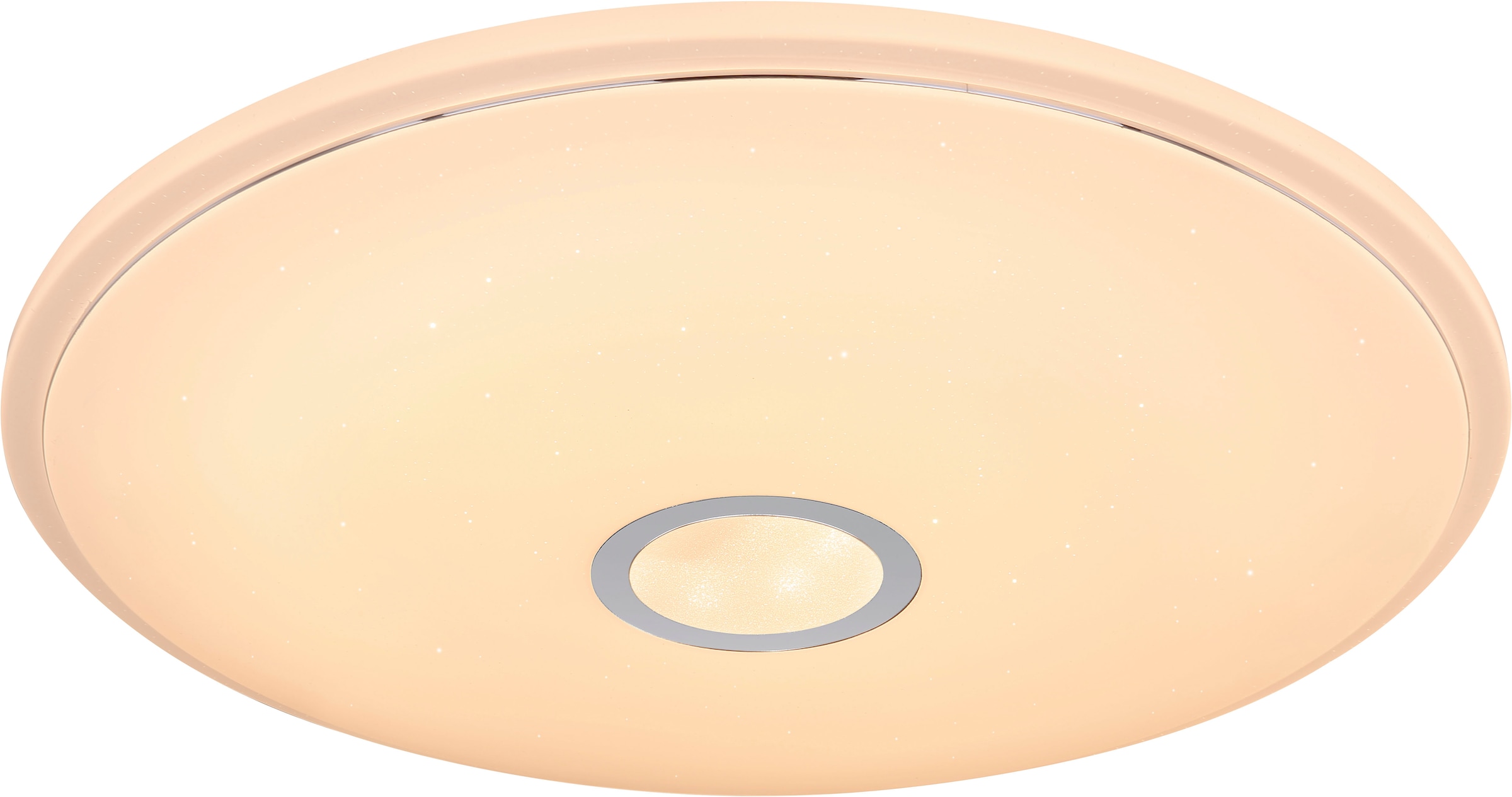 GLOBO LIGHTING Deckenleuchte »CONNOR« LED-Modul 1 Stk. Deckenleuchte Weiß/Opal, Chromring, RGB, SmartLight, LED 30W