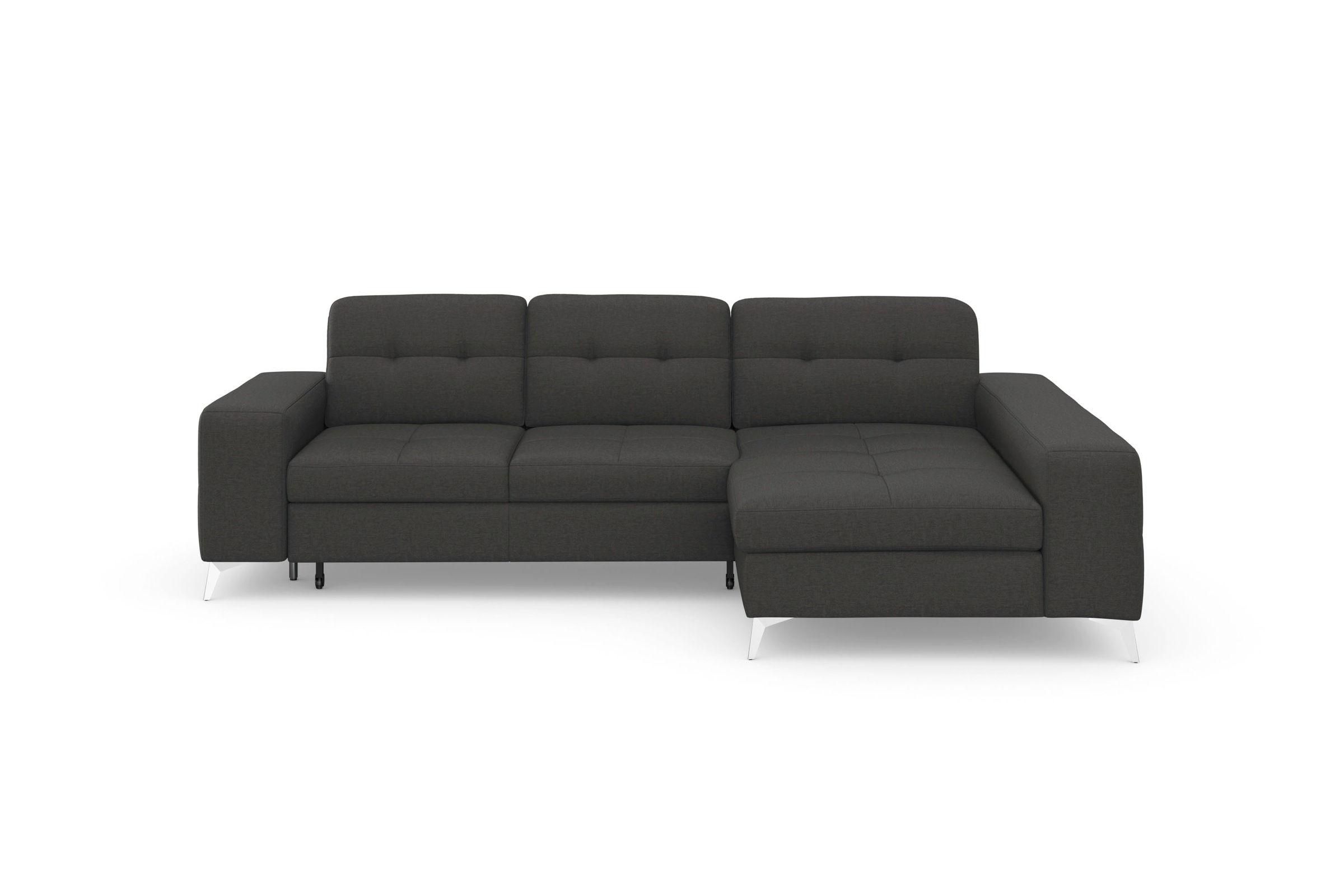 Ecksofa SIT & MORE "Baviene L-Form", grau (fango), B:286cm H:92cm T:176cm, Sofas, Ecksofa, inklusive Sitztiefenverstellung und Federkern, wahlweise Bettfunktion 10
