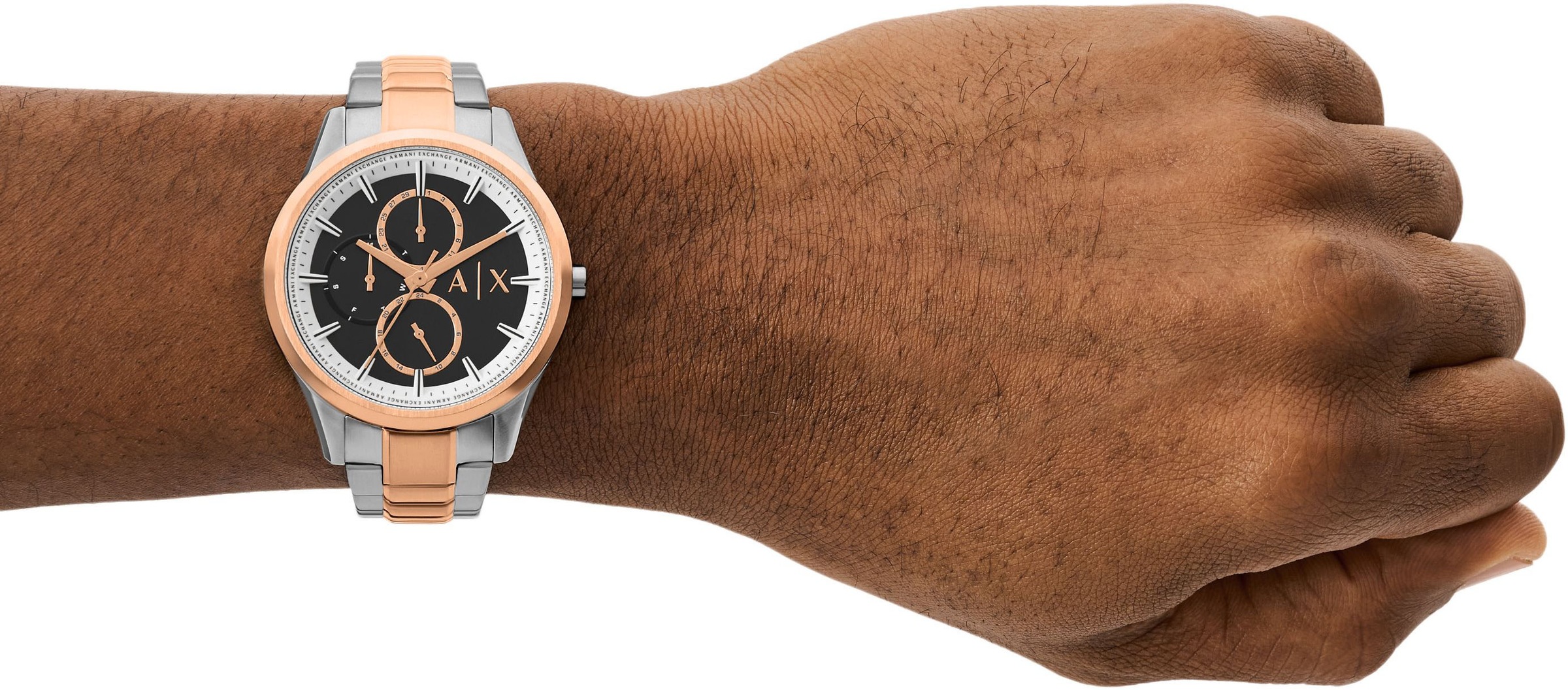 ARMANI EXCHANGE Multifunktionsuhr, Quarzuhr, Armbanduhr, Herrenuhr, analog, Edelstahlarmband