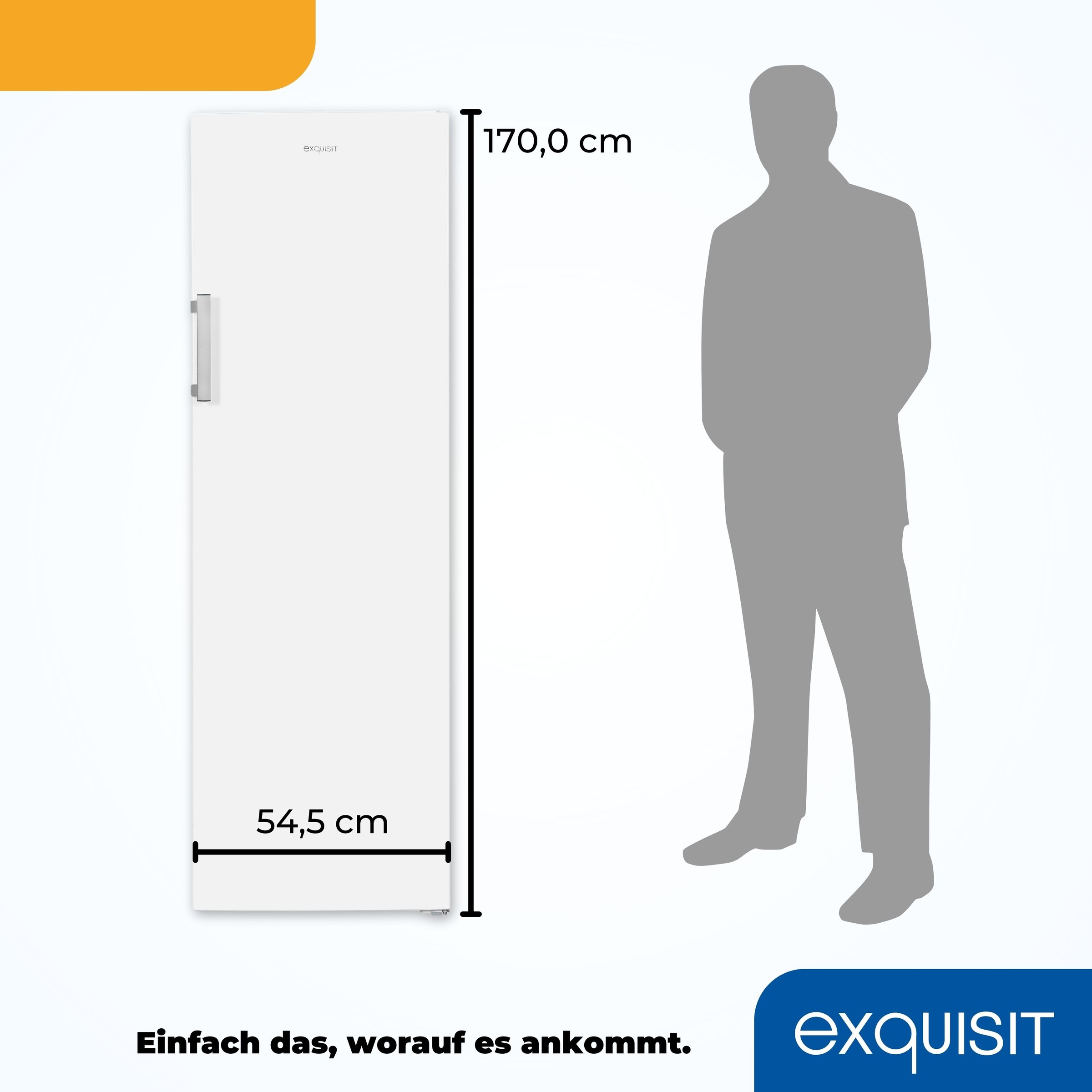 exquisit Gefrierschrank »GS271--H-O40E weiss«, 171 cm hoch, 54 cm breit, Digitale Kontrolle