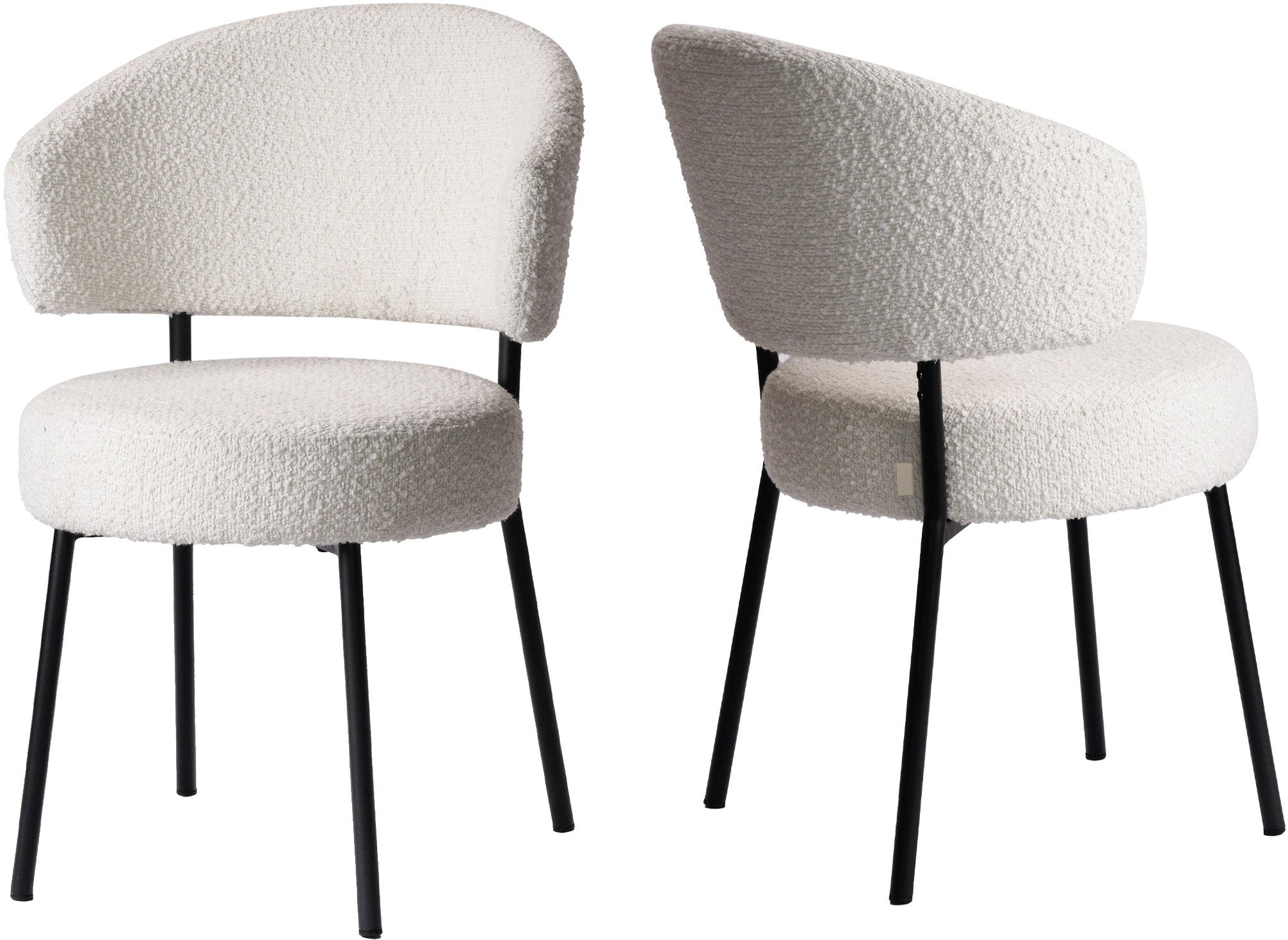 LeGer Home by Lena Gercke Esszimmerstuhl "Sölve" (Set) 2 Stk.Boucle Bezugsstoff, Metallgestell, Sitztiefe 48 cm