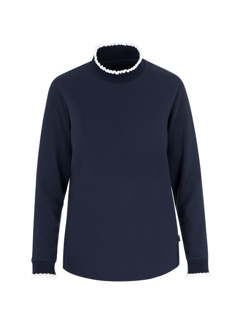 Trigema Sweatshirt »TRIGEMA Stehkragen Pullover mit Rüschen«