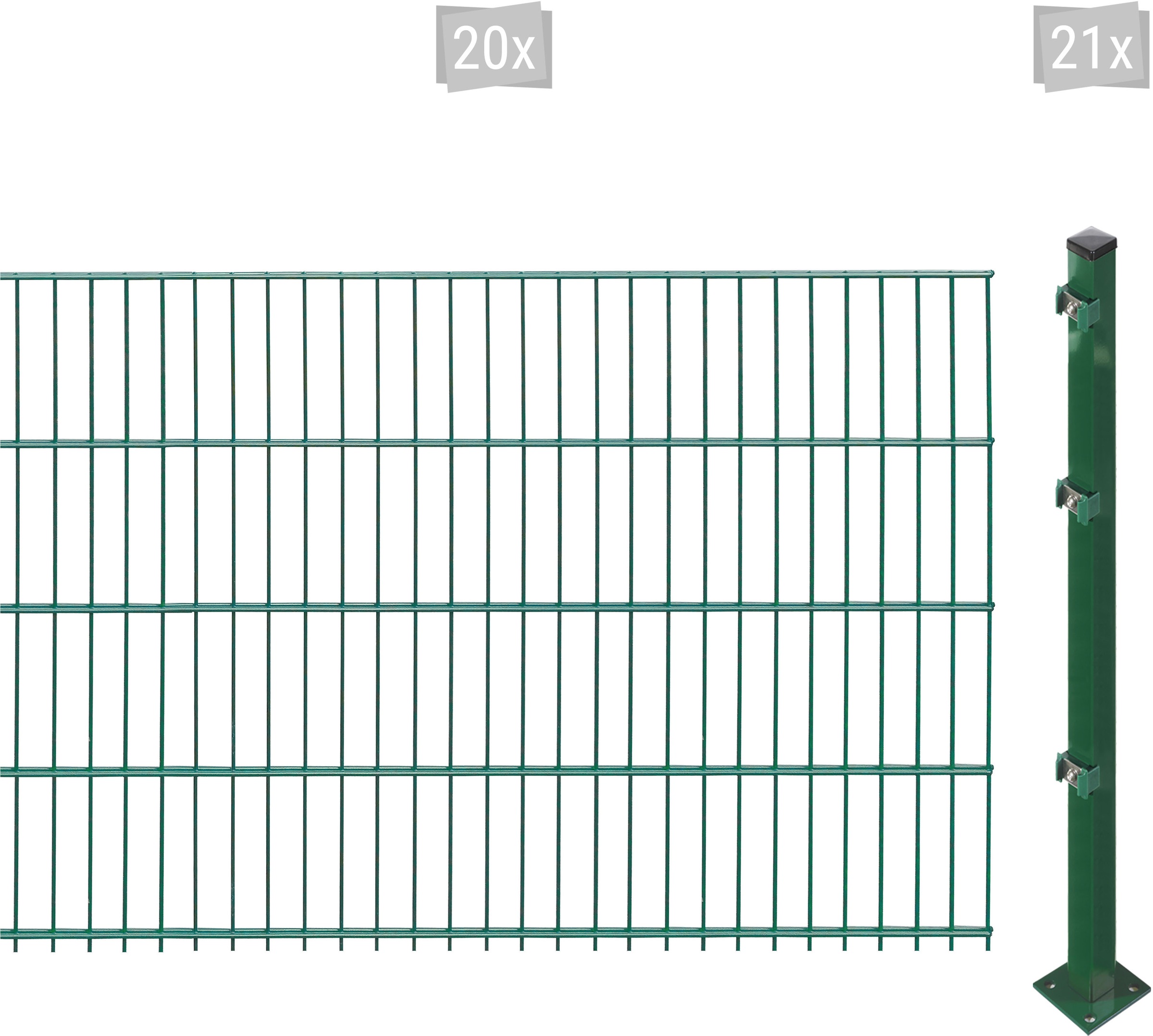 Arvotec Doppelstabmattenzaun "ESSENTIAL 83 zum Aufschrauben", Zaunhöhe 83 cm, Zaunlänge 2 - 60 m