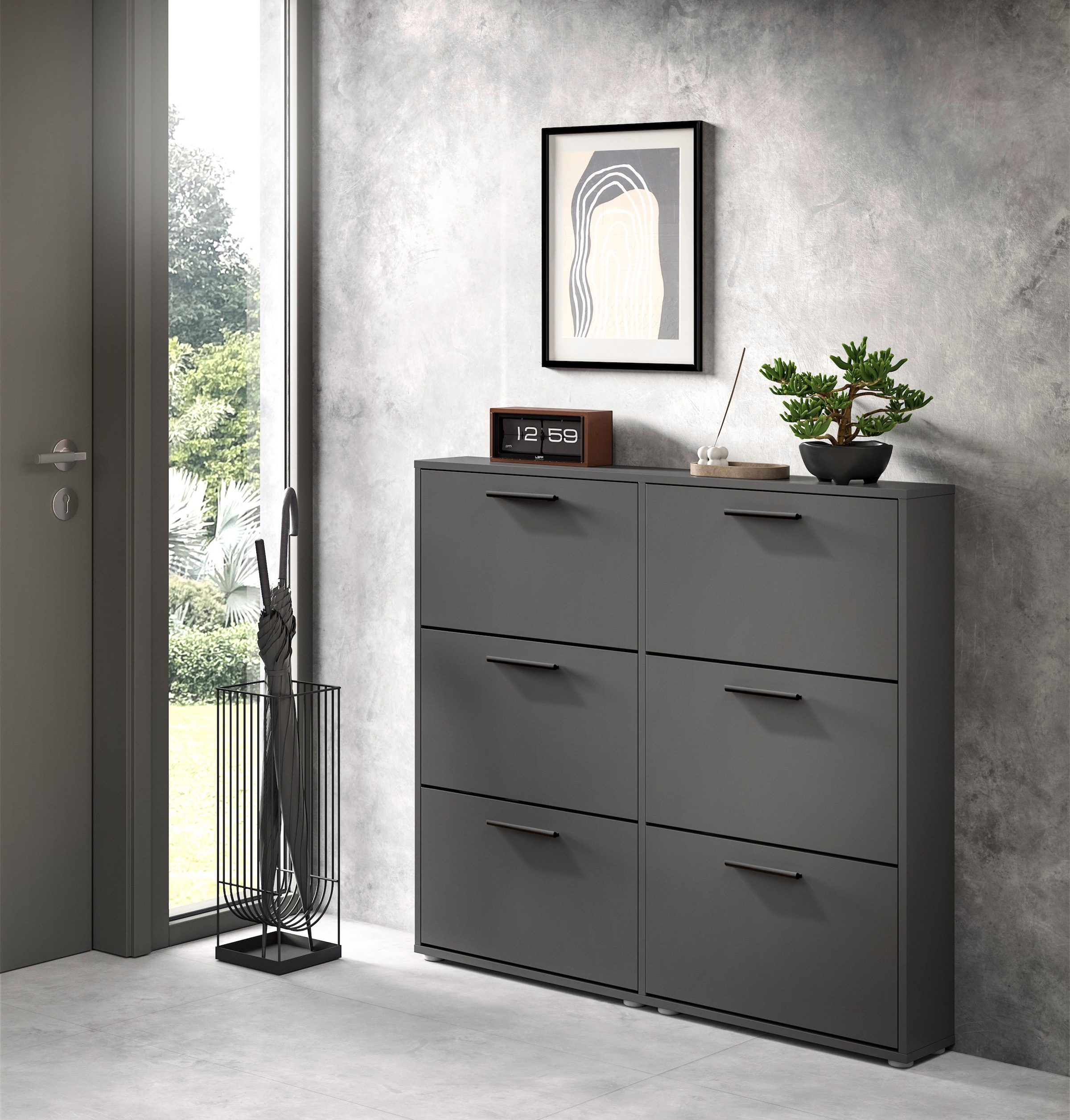 HBZ Schuhkipper »Sam Schuhkipper, Schuhschrank BxHxT 116x103x17 cm«, (1 St.), mit 6 Klappen