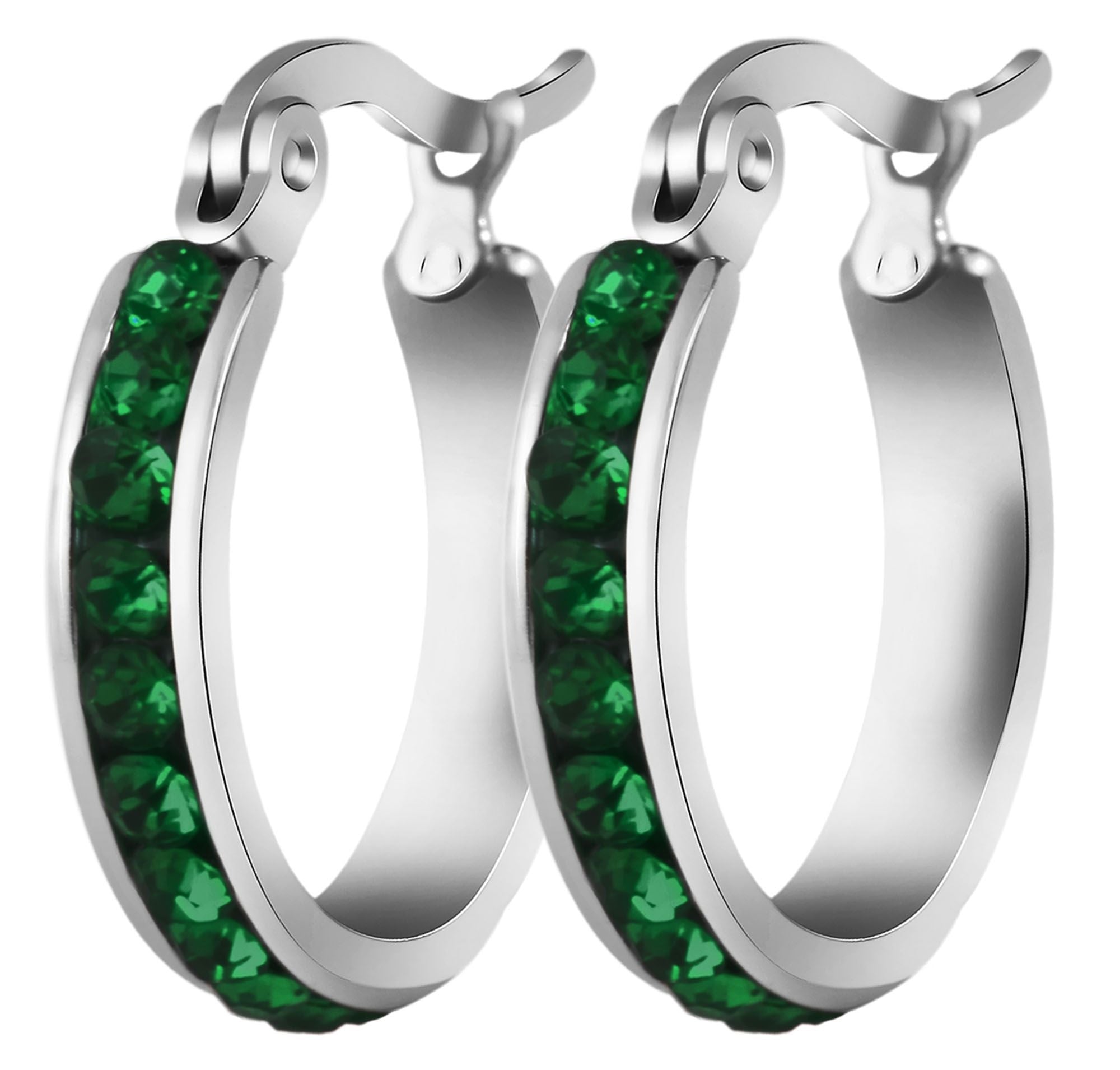 Adelia´s Paar Creolen »Damen Ohrringe – Creole aus Edelstahl mit Strass Steinchen« Perfekt als Geschenk zum Muttertag