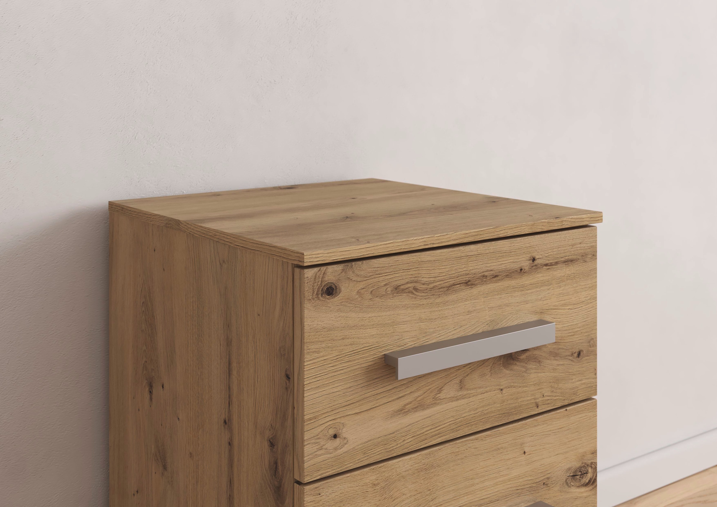 rauch Nachtkommode »Nachttisch Nachtkonsole Nachtschrank KOLUNA mit Dekorfront« mit 3 geräumigen Schubladen für viel Stauraum MADE IN GERMANY