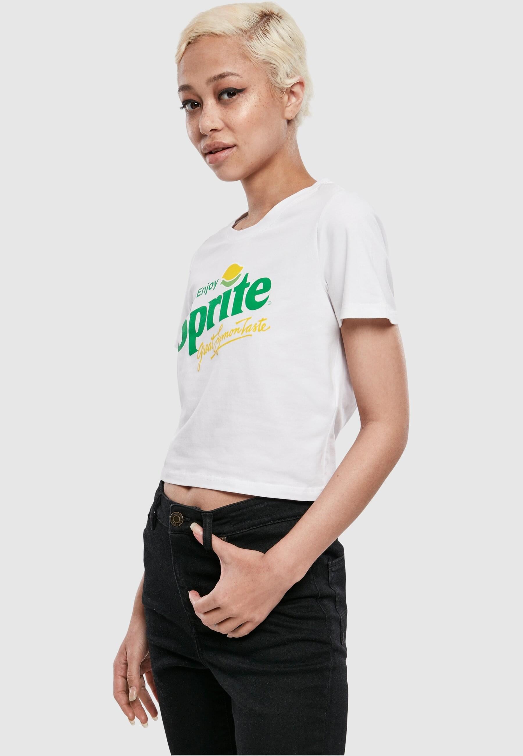 Merchcode T-Shirt »Merchcode Damen Ladies Sprite Logo Cropped Tee«, (1 tlg.)