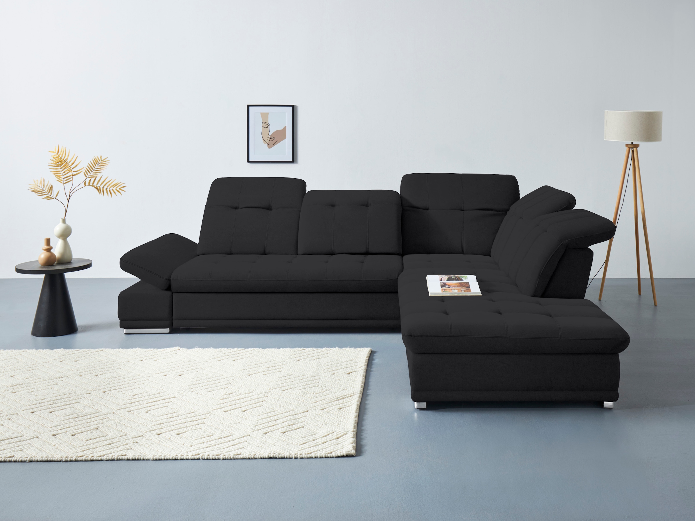 COTTA Ecksofa "Holiday L-Form mit Sitztiefen-, Armteil- und Kopfteilverstellung" wahlweise mit Schlaffunktion & Bettkasten