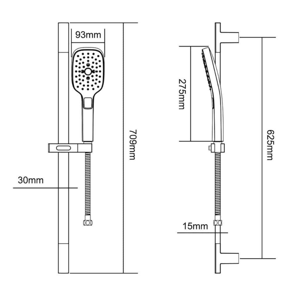 Marwell Brausegarnitur »QUATTRO«, (Komplett-Set)