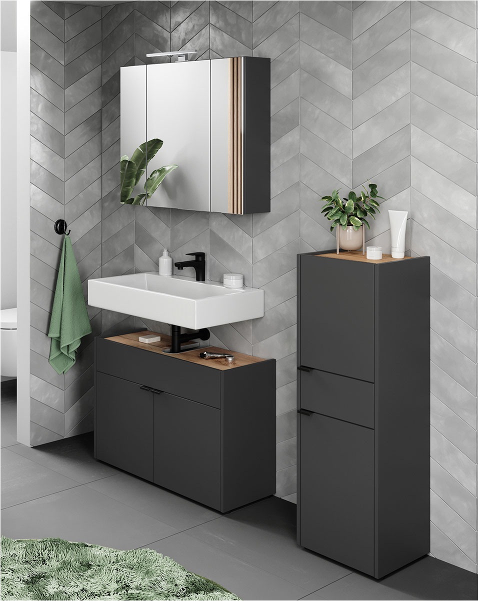 GERMANIA Badmöbel-Set "Ameca" 3 Stk. tlg. Badezimmer-Set aus Waschbeckenunt günstig online kaufen
