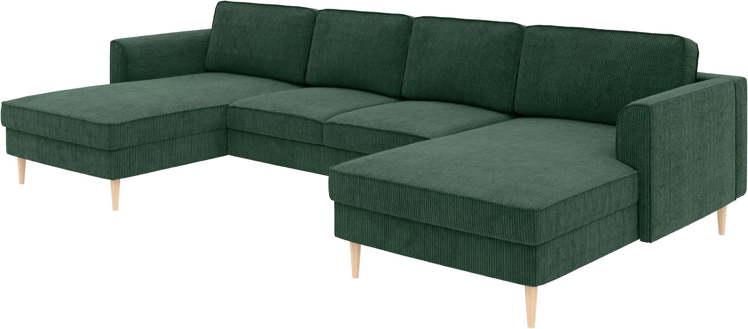 Home affaire Wohnlandschaft »Booster Couch wahlweise mit Schlaffunktion und Bettkasten-auch in Cord«, Sofa in U-Form, Breite 305 cm