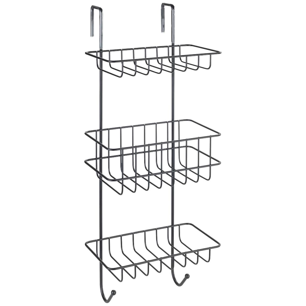 WENKO Duschregal »Revigo«, mit 3 Ablagen, aus schwarz lackiertem Stahl